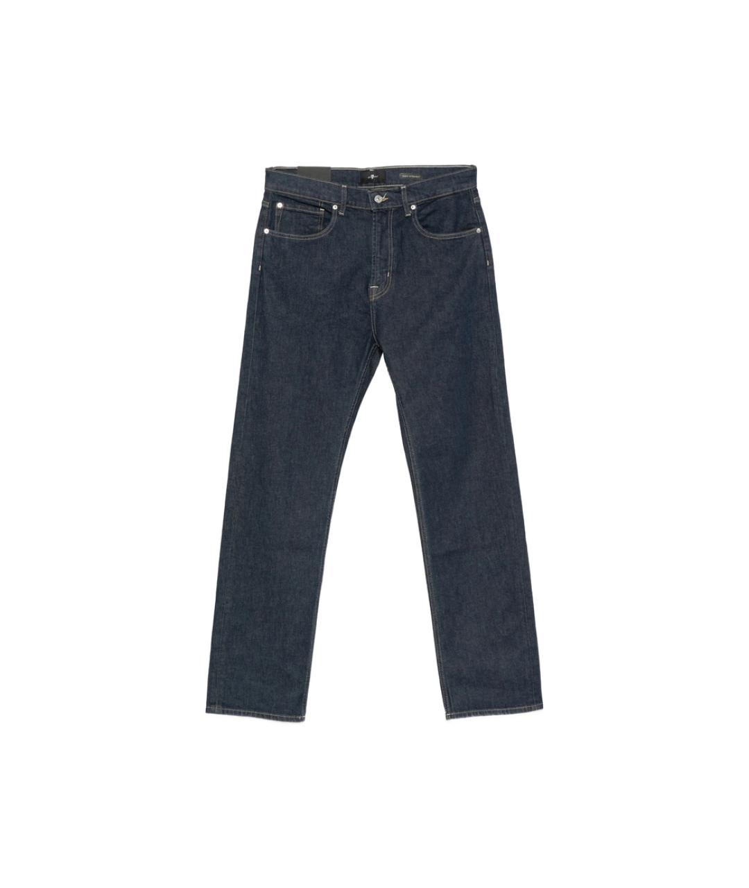 7 FOR ALL MANKIND Темно-синие хлопковые прямые джинсы, фото 1