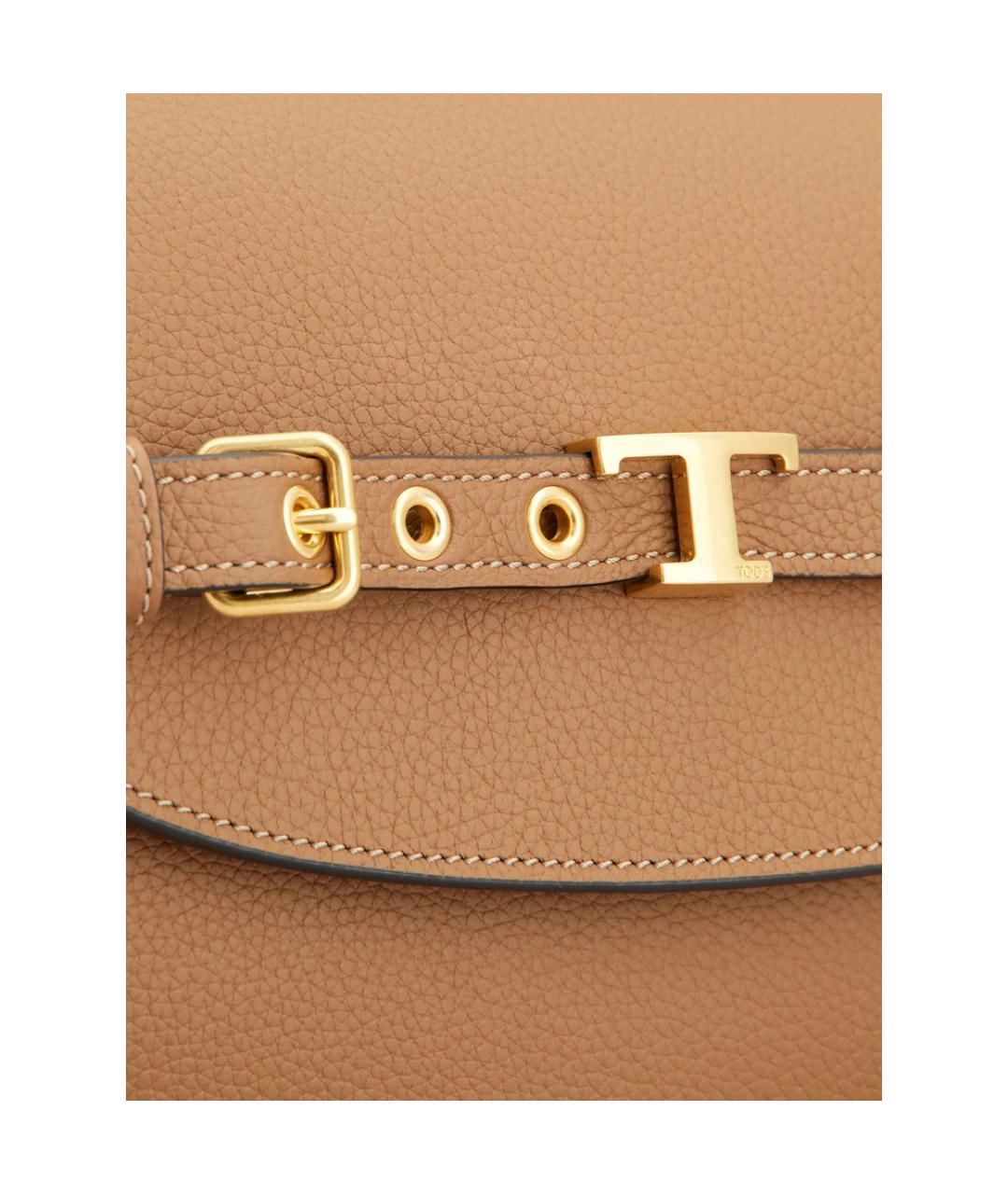 TOD'S Бежевая кожаная сумка через плечо, фото 2