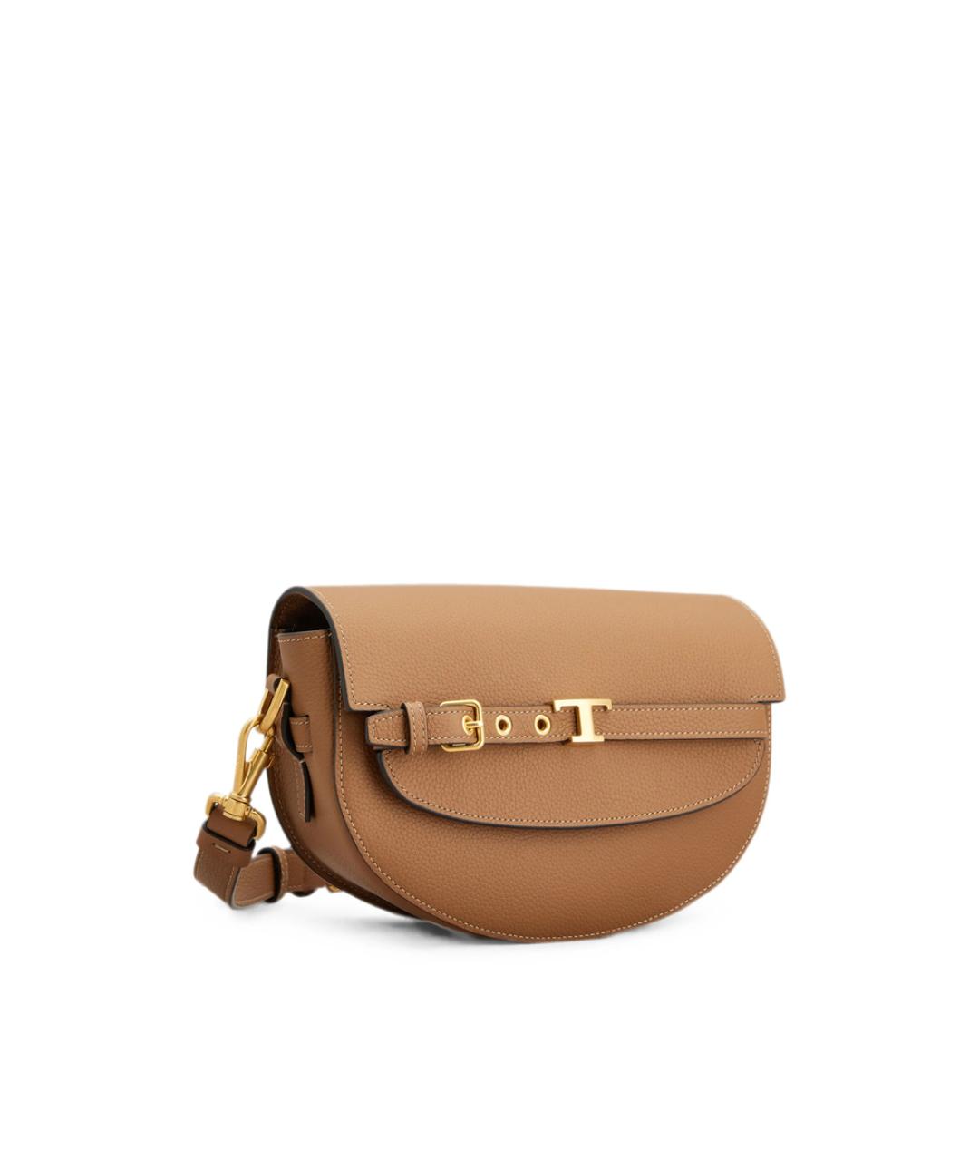 TOD'S Бежевая кожаная сумка через плечо, фото 4