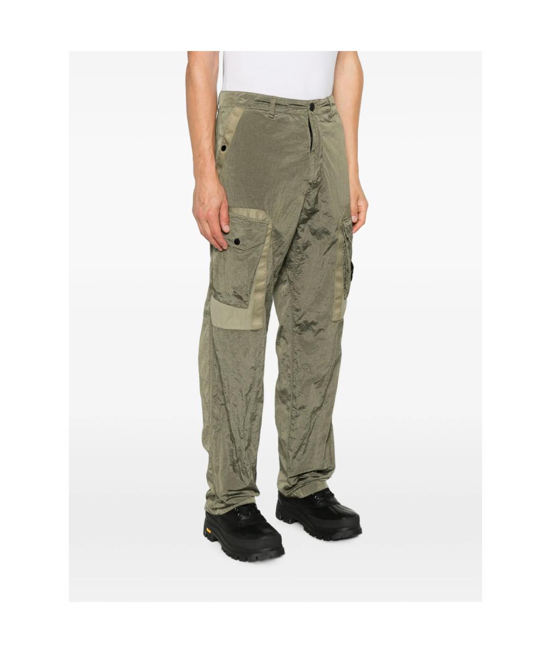 STONE ISLAND Зеленые полиамидовые повседневные брюки, фото 3