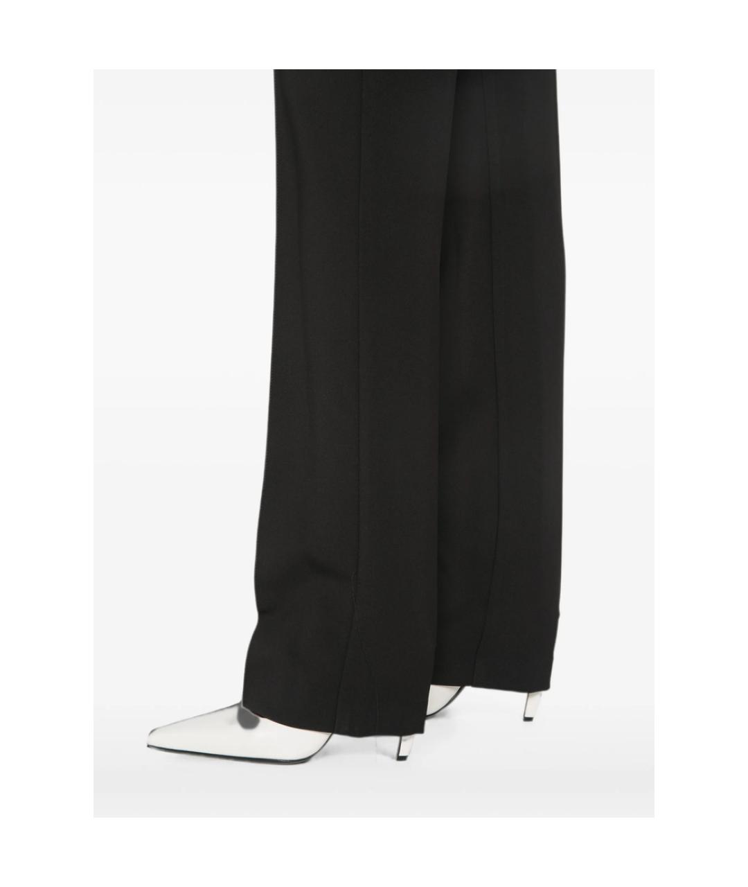 ELISABETTA FRANCHI Черные полиэстеровые прямые брюки, фото 4