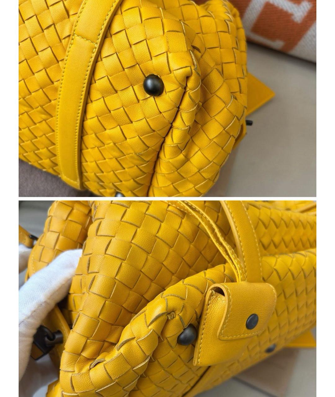 BOTTEGA VENETA Желтая кожаная сумка через плечо, фото 5