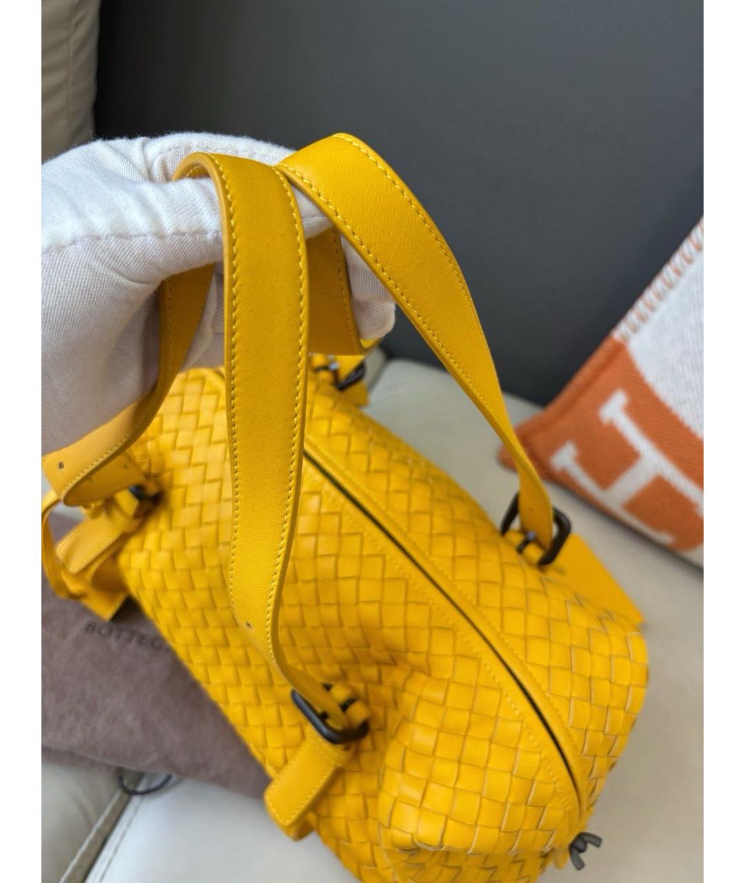 BOTTEGA VENETA Желтая кожаная сумка через плечо, фото 6