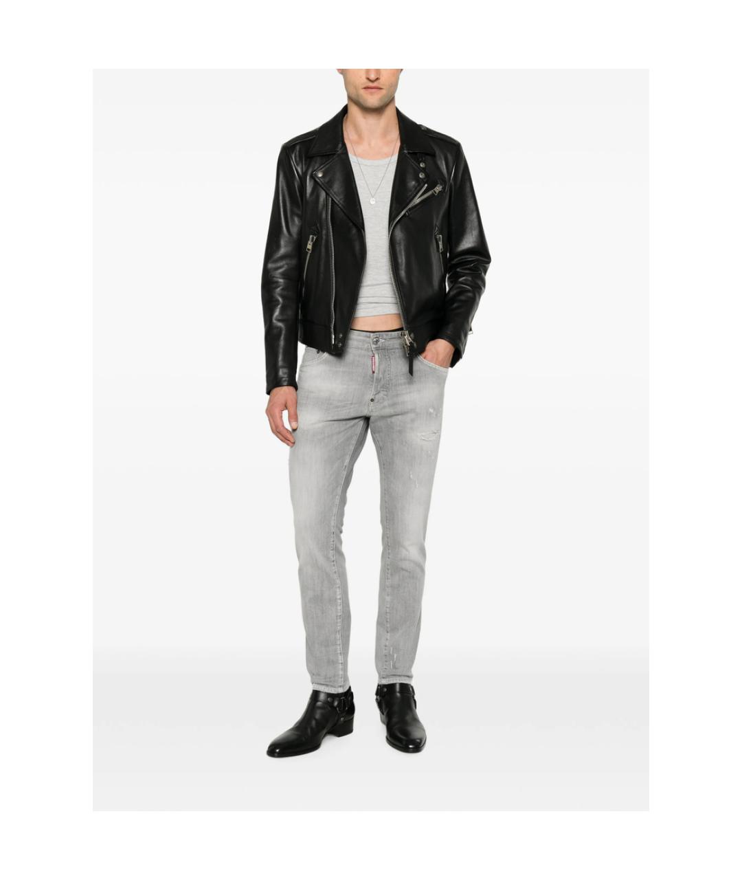 DSQUARED2 Серые хлопковые джинсы скинни, фото 2