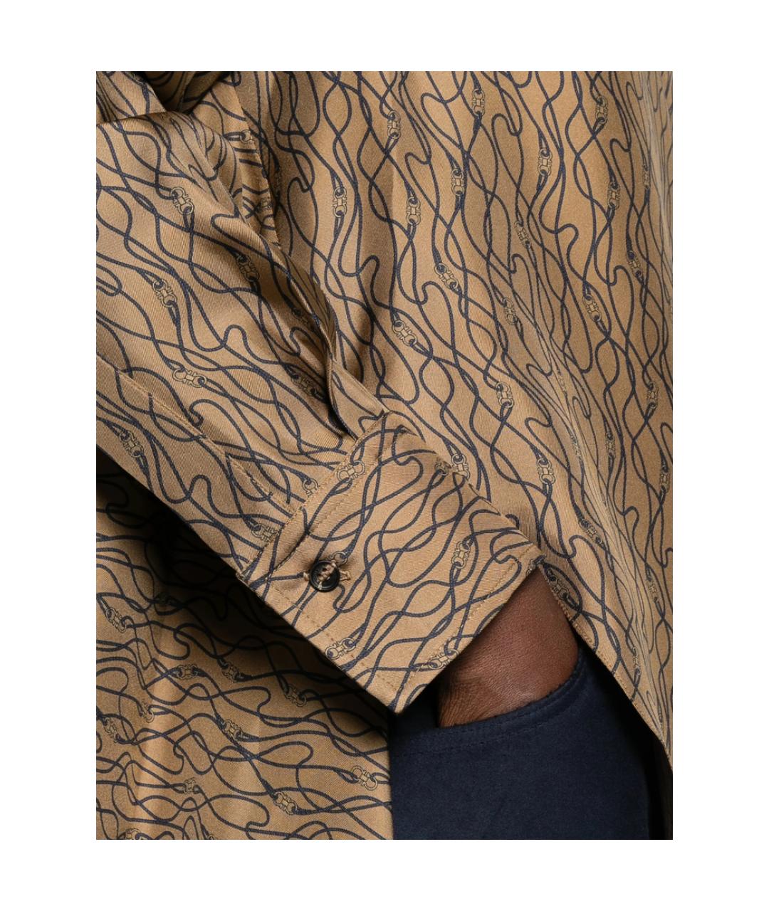 FERRAGAMO Бежевая шелковая блузы, фото 3