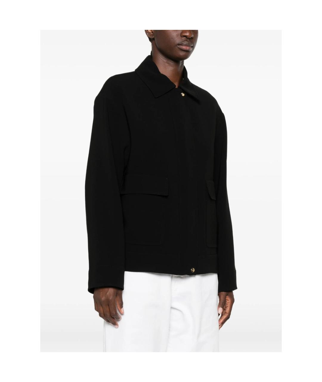 MAX MARA STUDIO Черная полиэстеровая куртка, фото 2