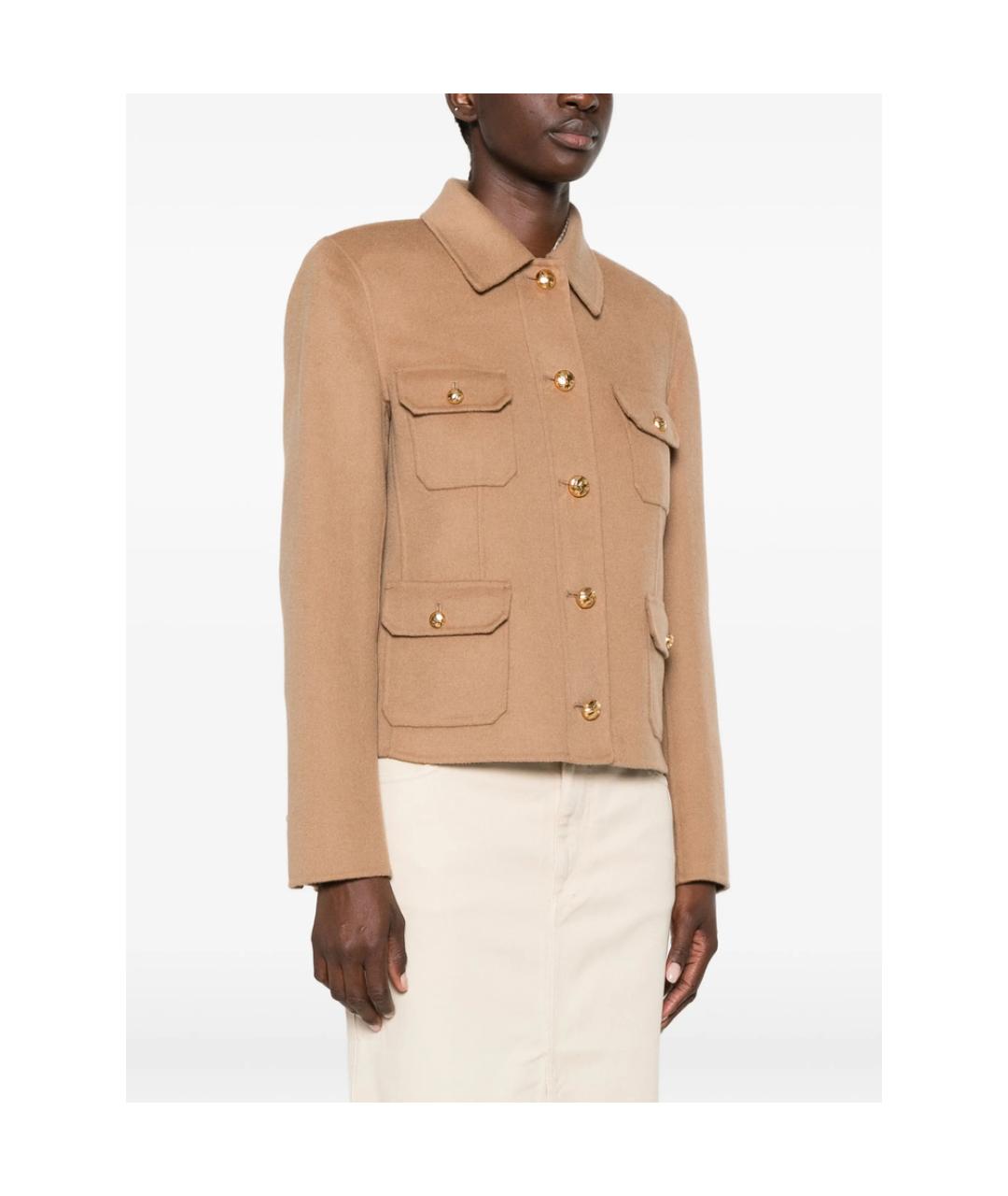 MAX MARA STUDIO Бежевая кашемировая куртка, фото 5