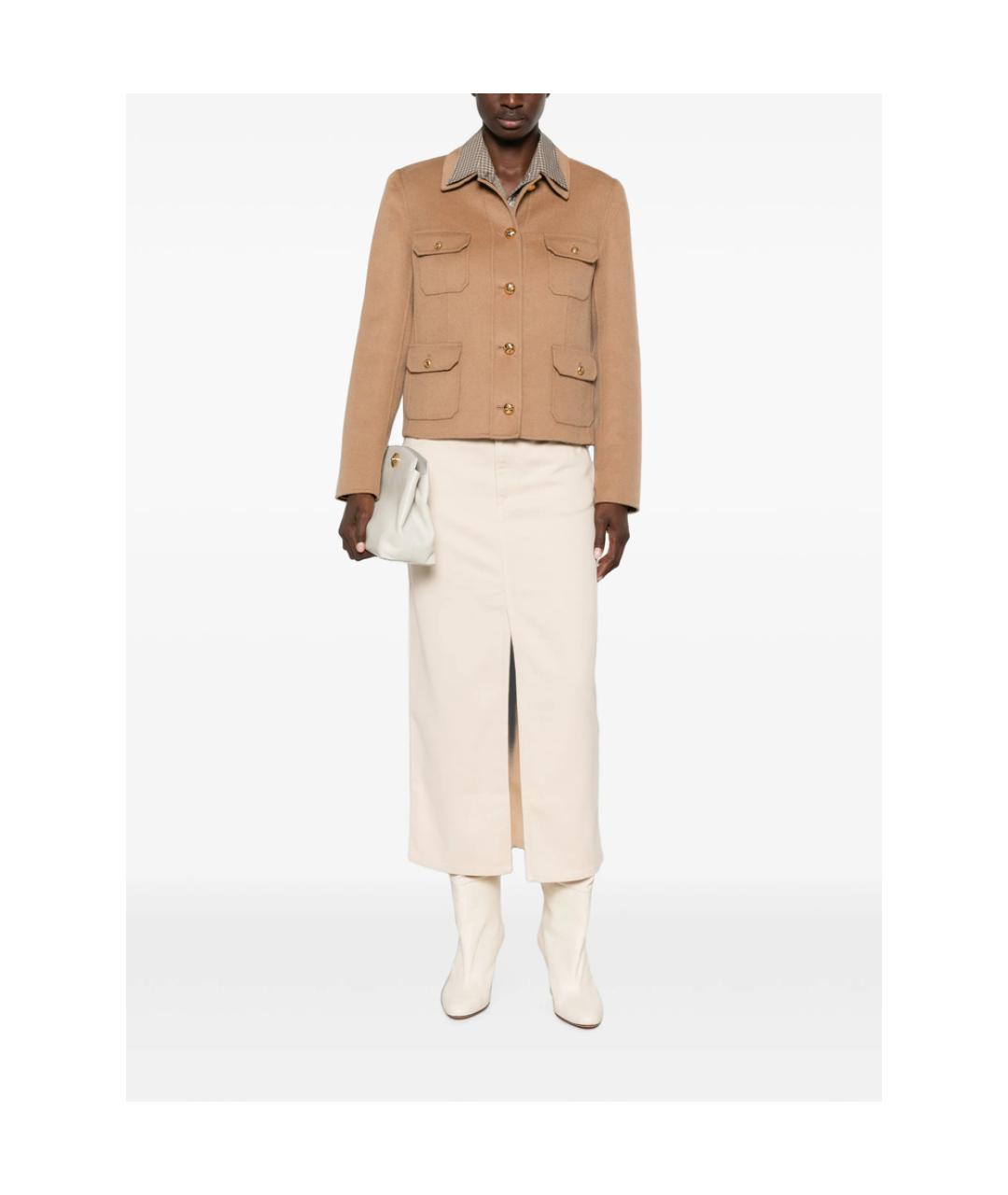 MAX MARA STUDIO Бежевая кашемировая куртка, фото 2