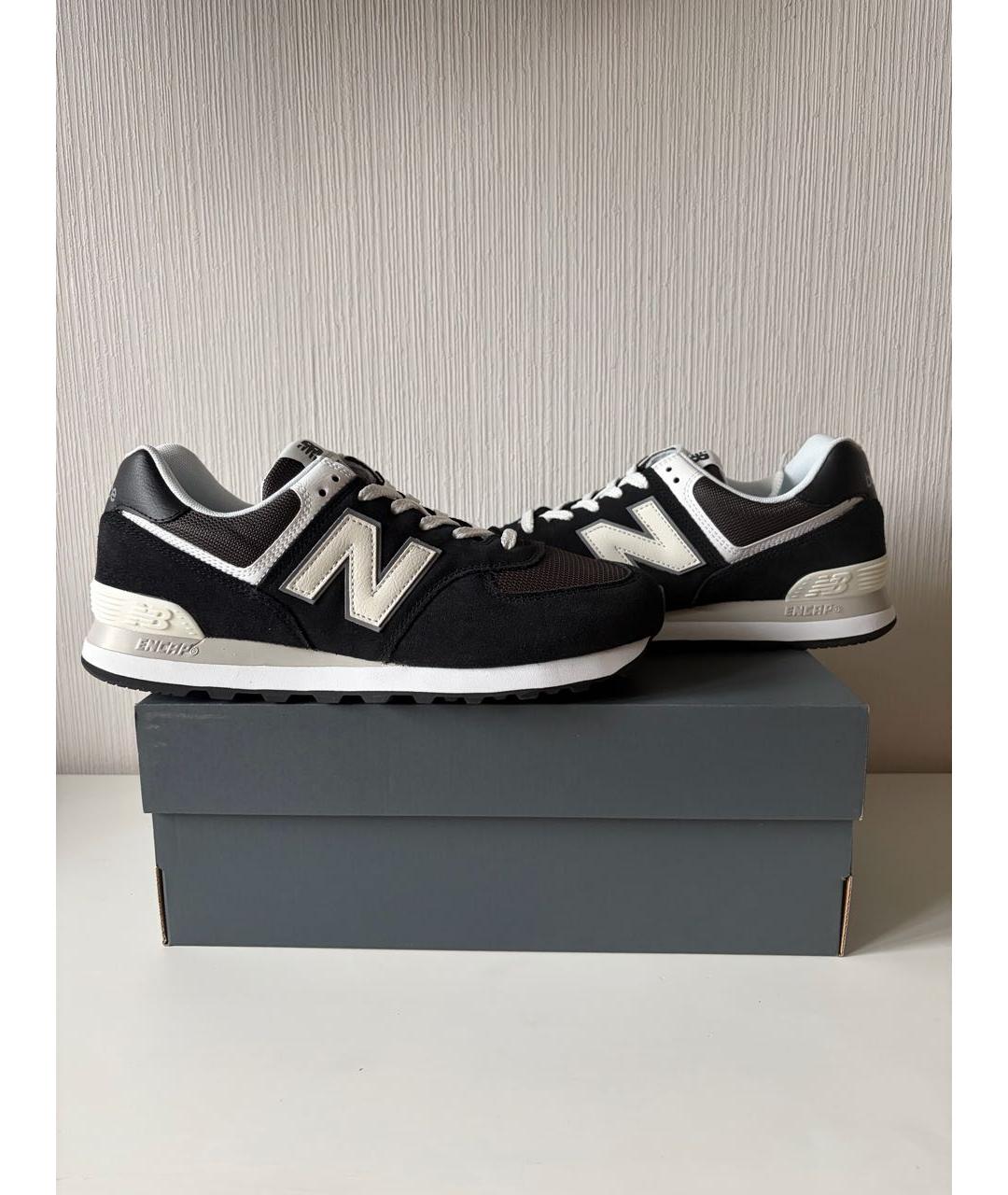 NEW BALANCE Черные замшевые низкие кроссовки / кеды, фото 3