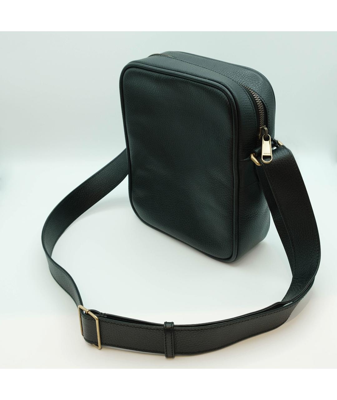 GUCCI Черная кожаная сумка на плечо, фото 4