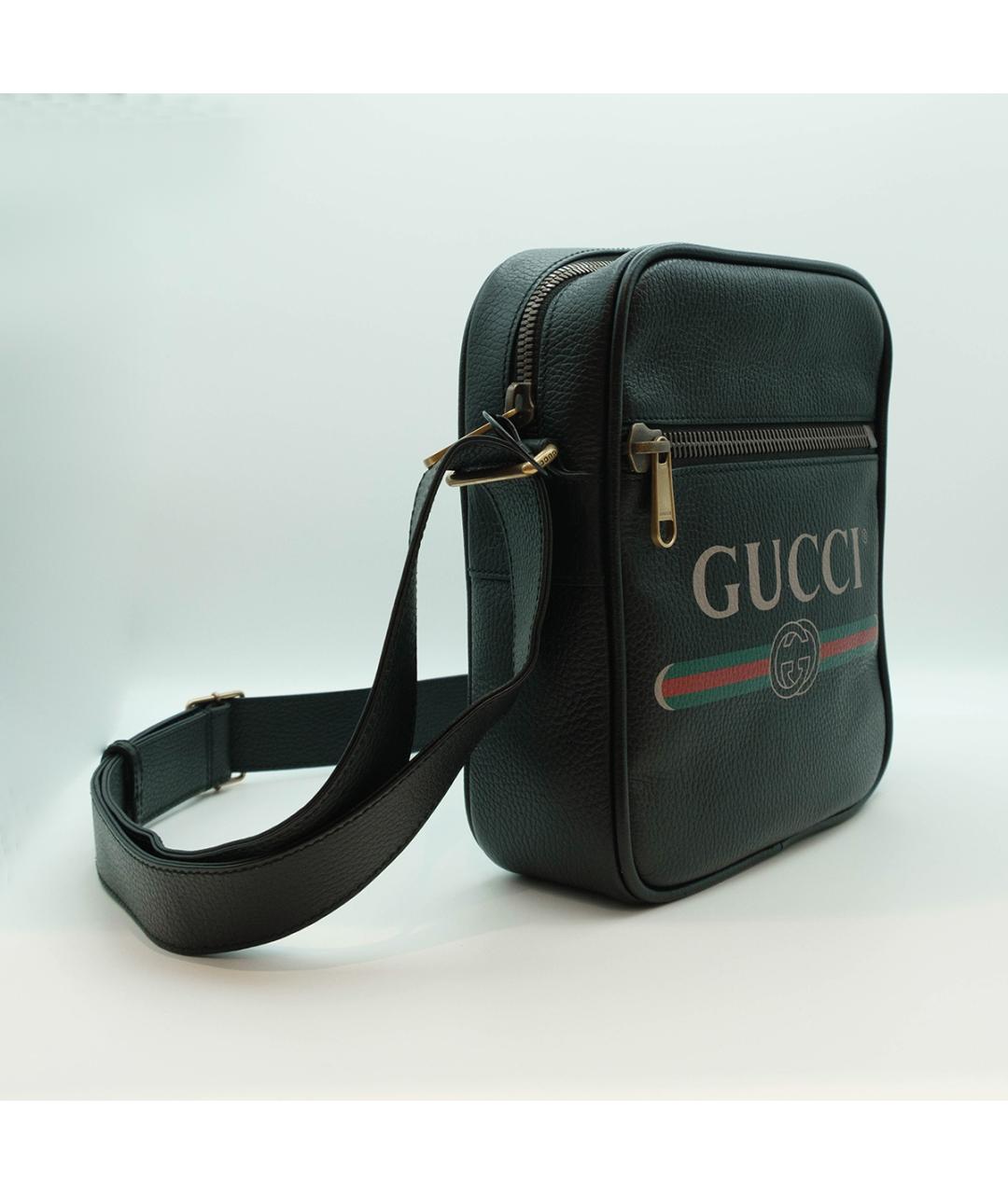 GUCCI Черная кожаная сумка на плечо, фото 3