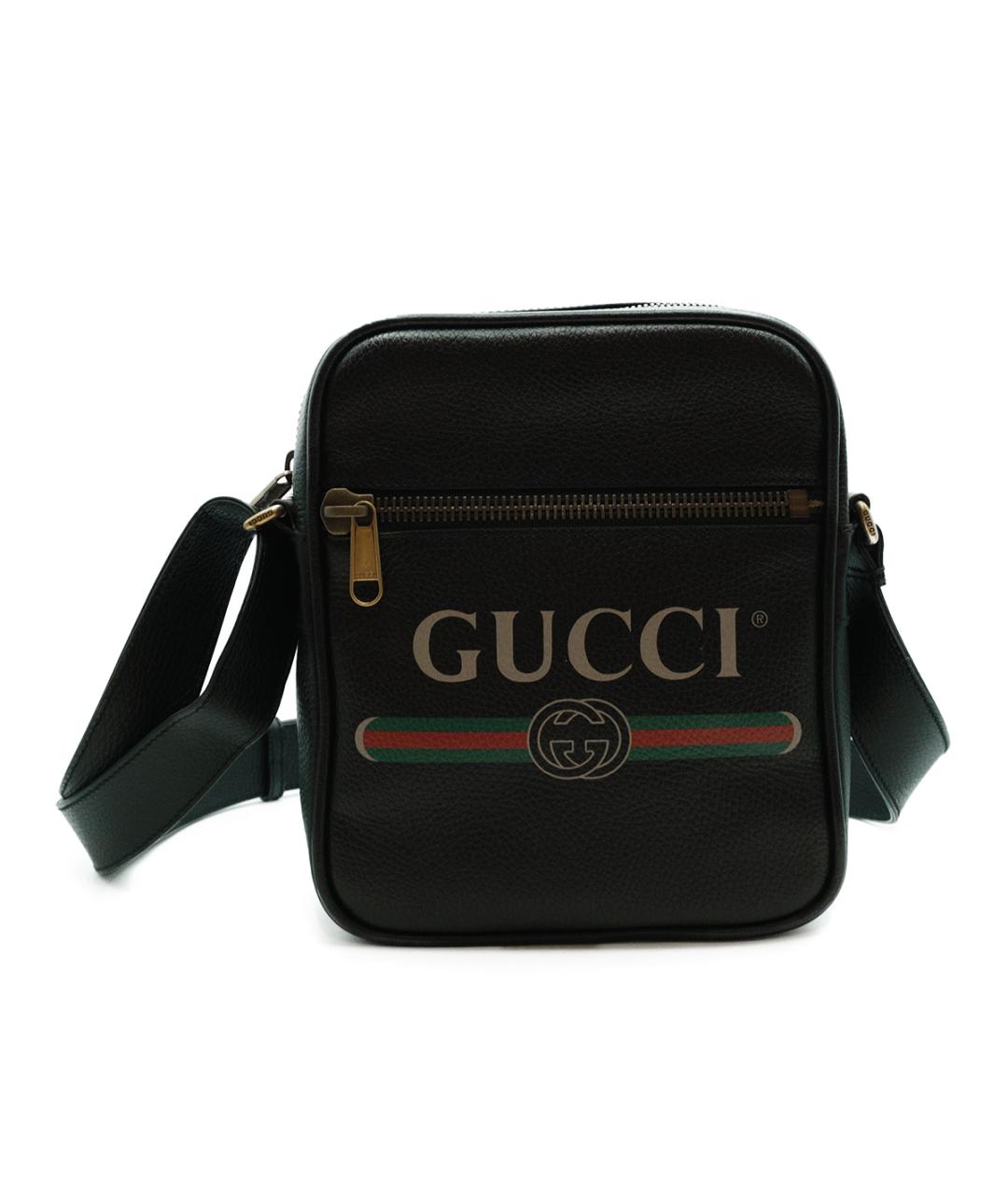 GUCCI Черная кожаная сумка на плечо, фото 7