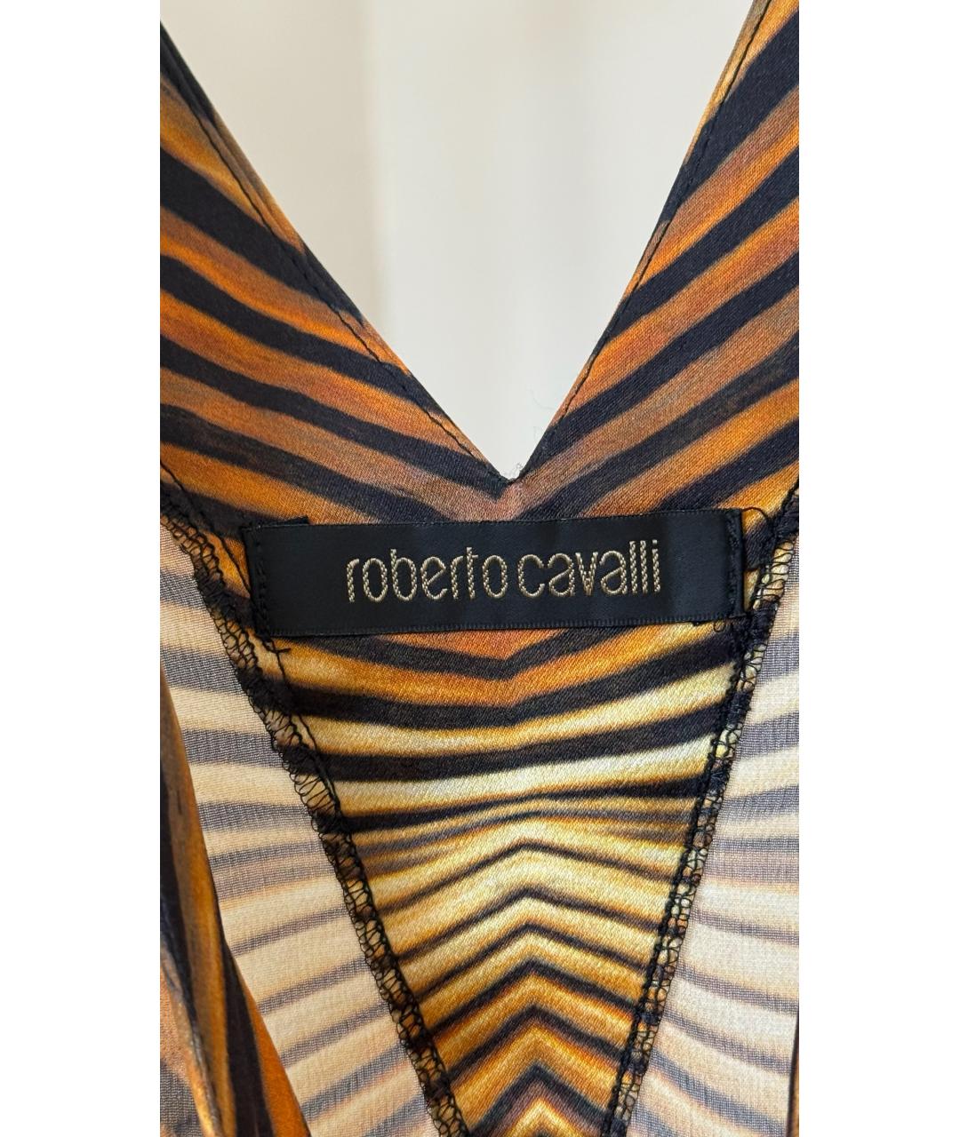 ROBERTO CAVALLI Горчичное вечернее платье, фото 7