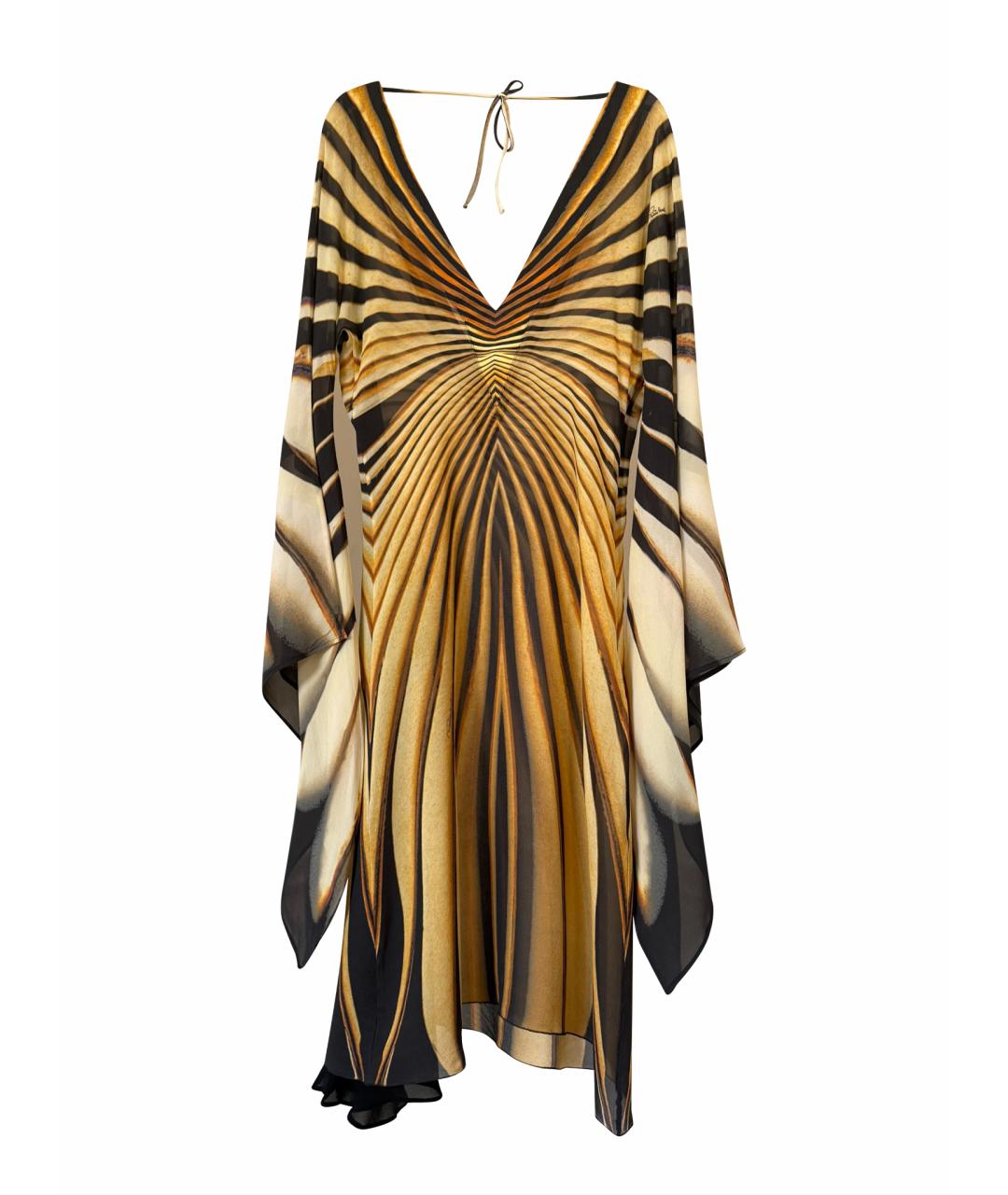 ROBERTO CAVALLI Горчичное вечернее платье, фото 1