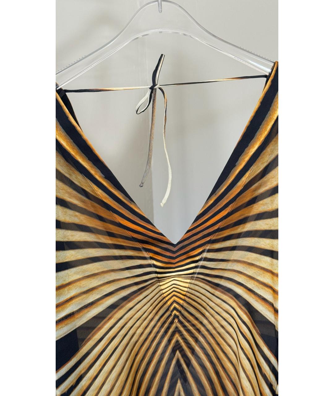 ROBERTO CAVALLI Горчичное вечернее платье, фото 6