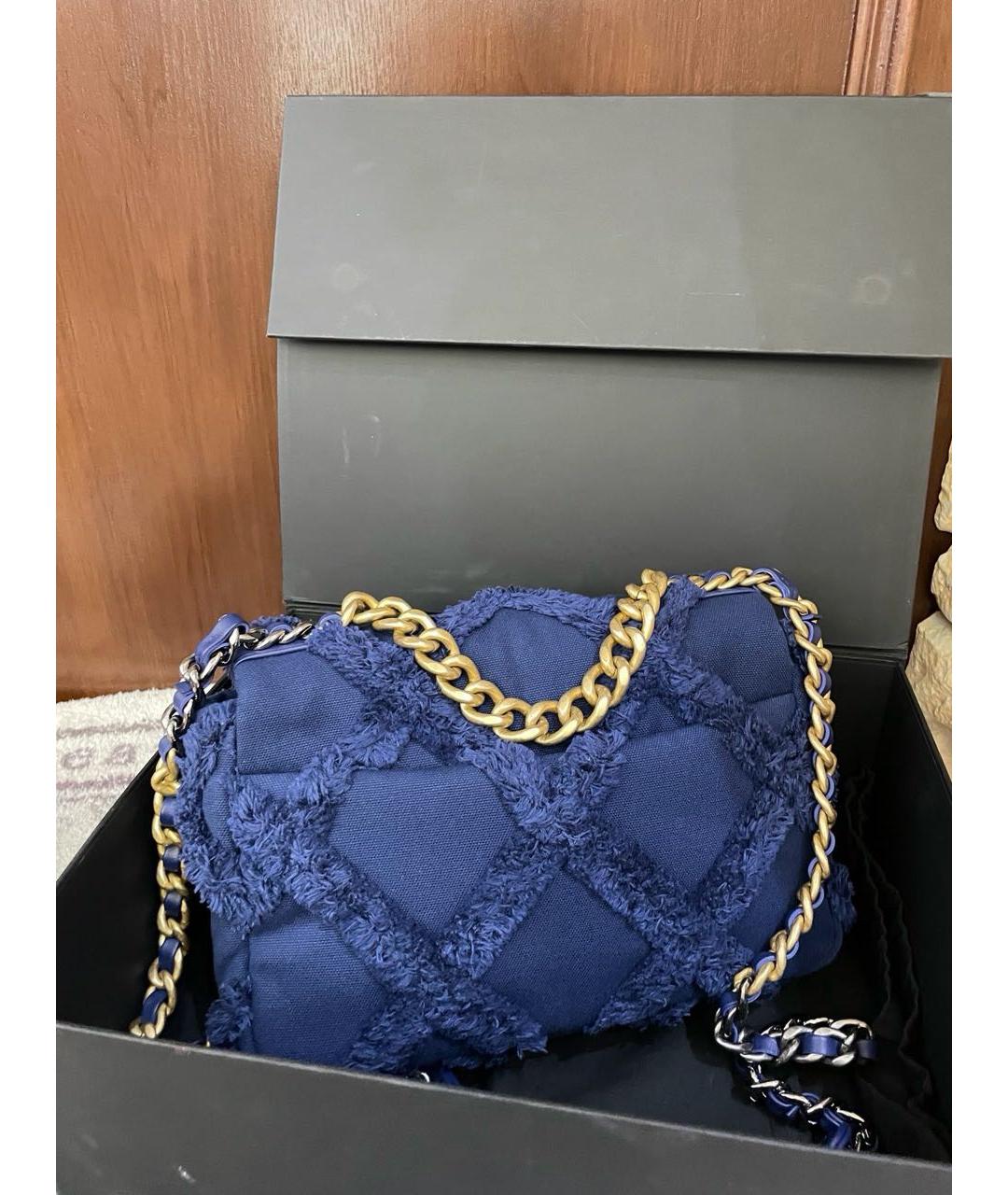 CHANEL Голубая сумка через плечо, фото 3