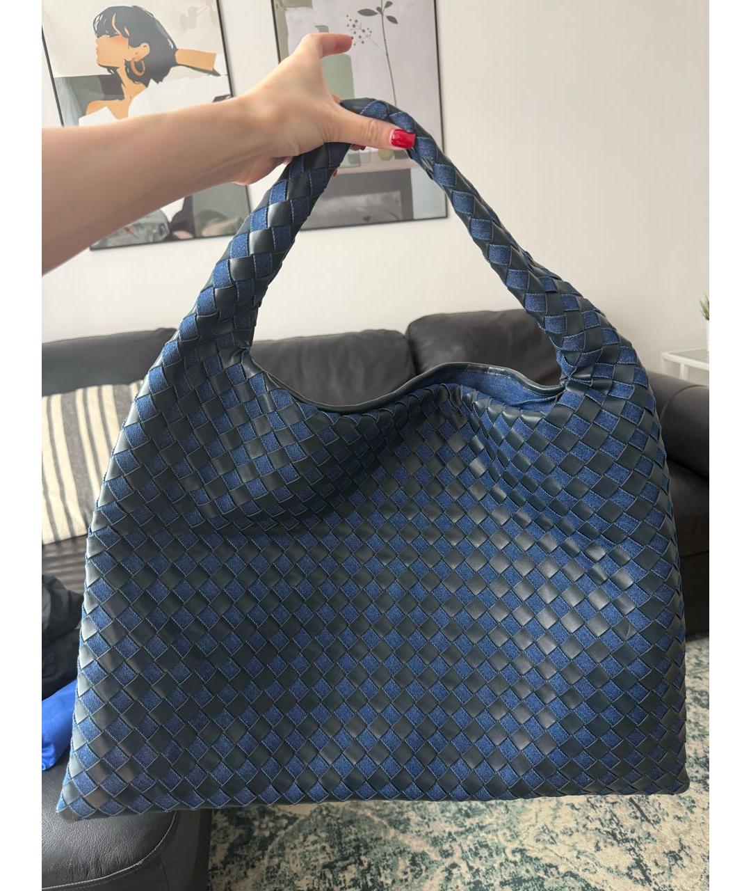 BOTTEGA VENETA Темно-синяя деним сумка тоут, фото 6