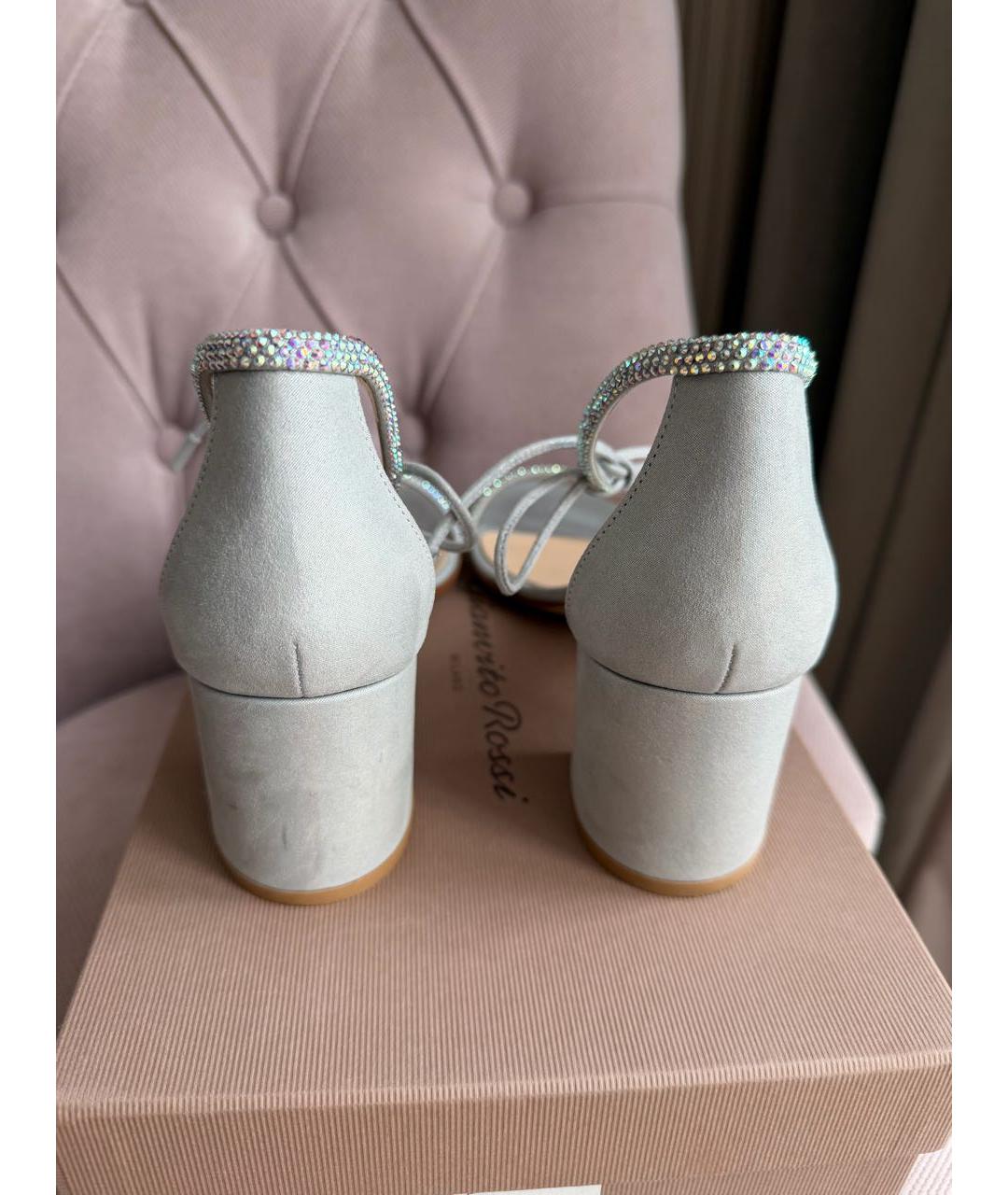 GIANVITO ROSSI Голубые кожаные босоножки, фото 3