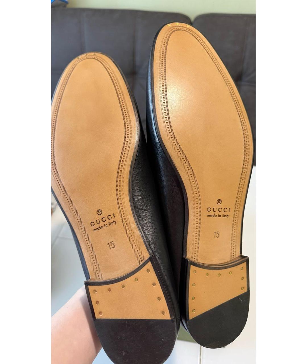 GUCCI Черные кожаные лоферы, фото 3