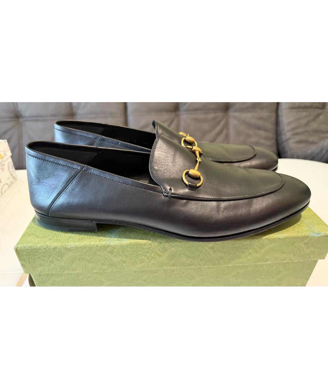 GUCCI Черные кожаные лоферы, фото 5