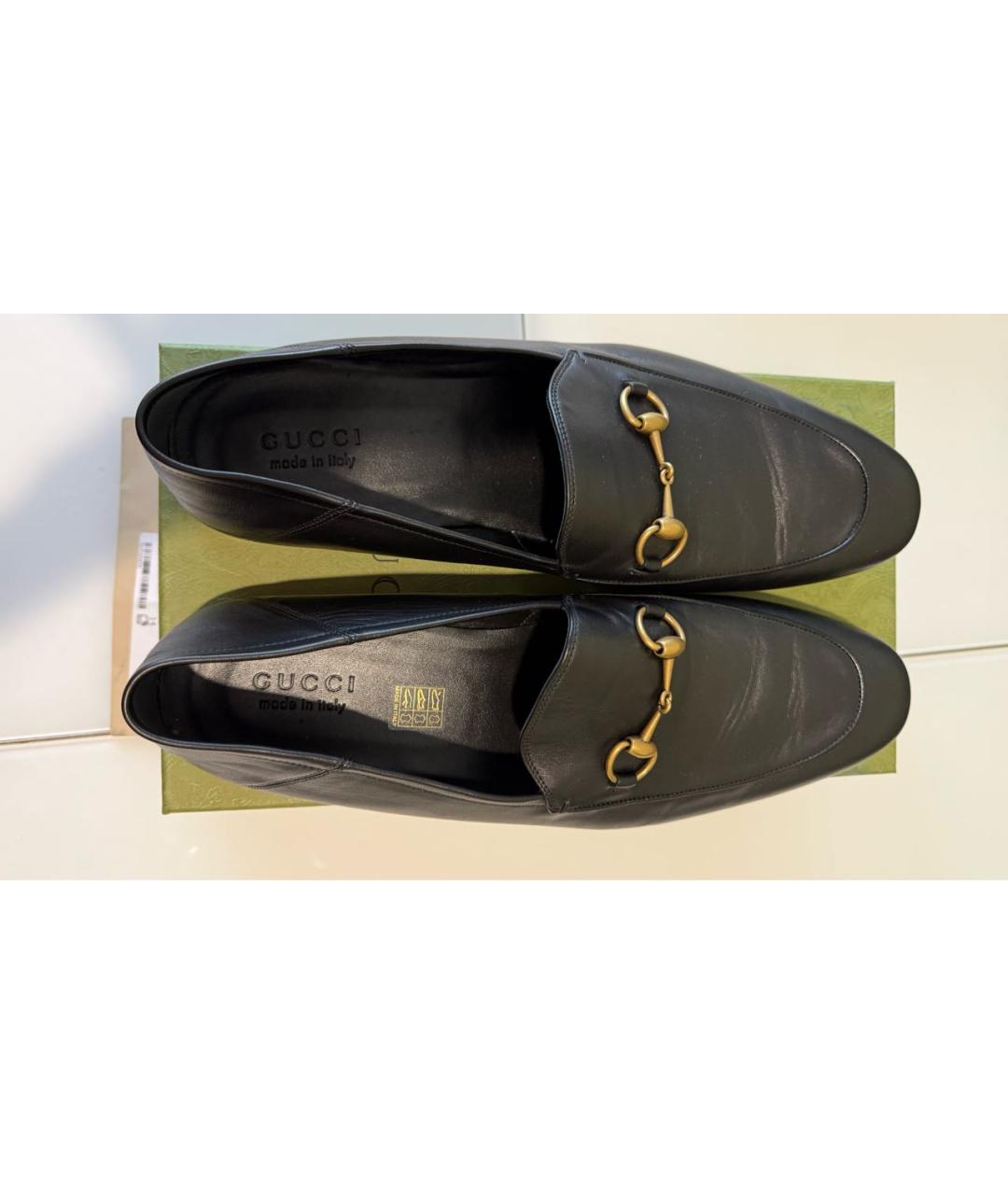 GUCCI Черные кожаные лоферы, фото 4