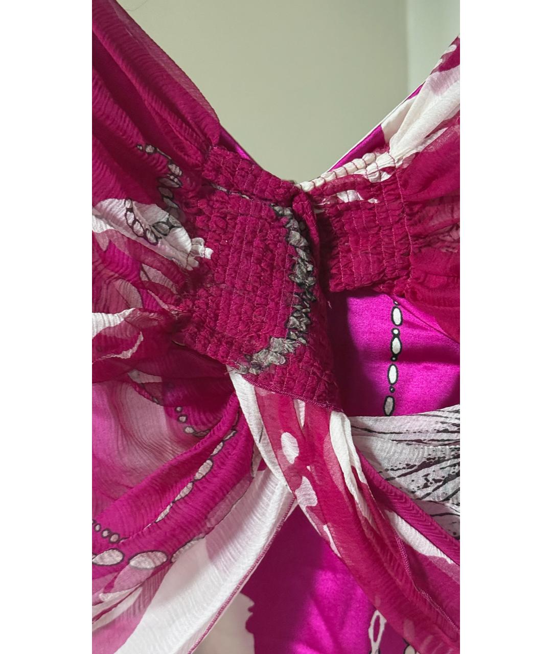 ROBERTO CAVALLI Розовый шелковый костюм с юбками, фото 6