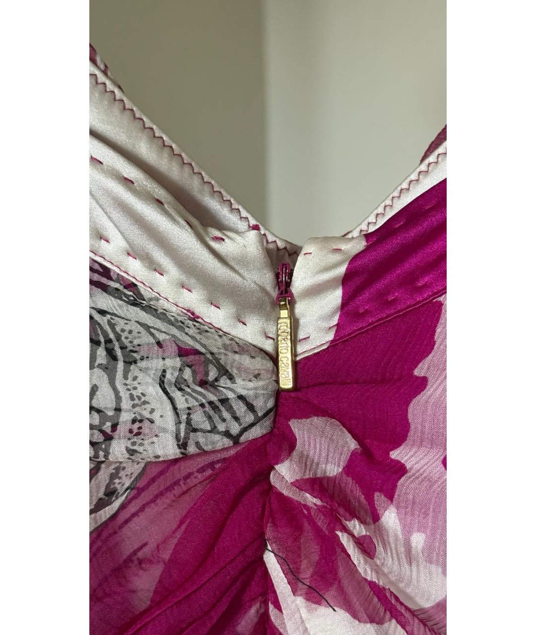 ROBERTO CAVALLI Розовый шелковый костюм с юбками, фото 5