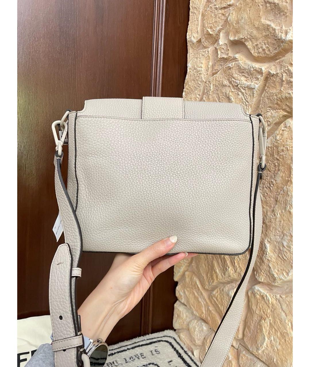 FENDI Бежевая кожаная сумка через плечо, фото 3