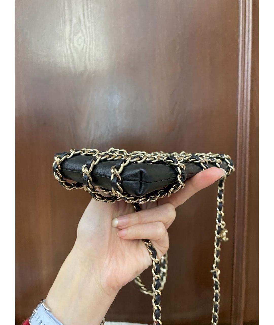 CHANEL Черная кожаная сумка через плечо, фото 4