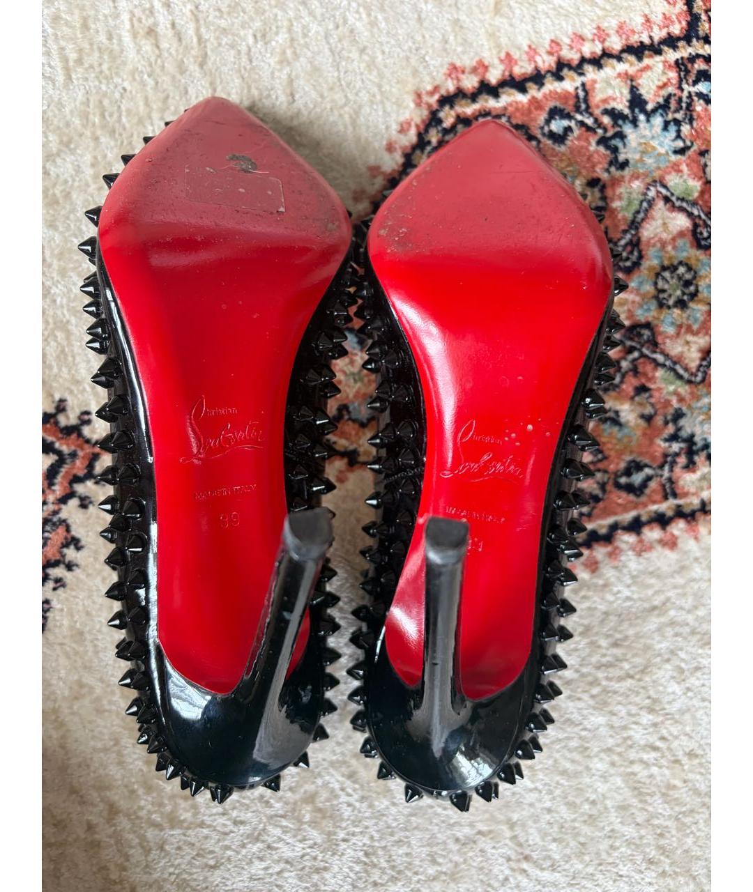 CHRISTIAN LOUBOUTIN Черные туфли из лакированной кожи, фото 5