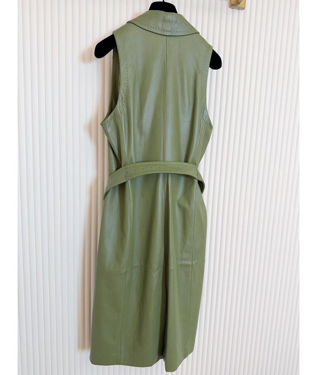 MAX MARA Зеленый кожаный жилет, фото 3