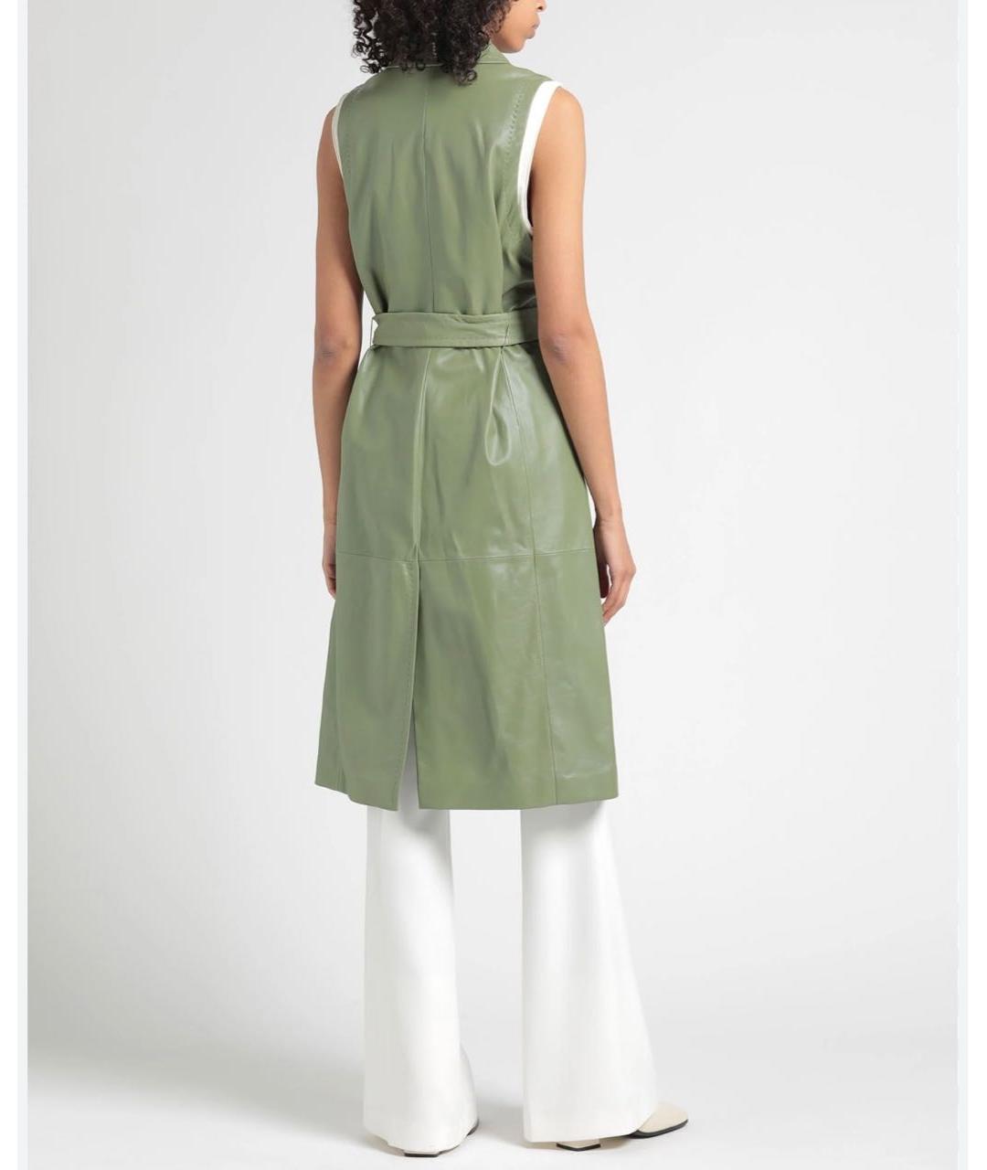 MAX MARA Зеленый кожаный жилет, фото 8