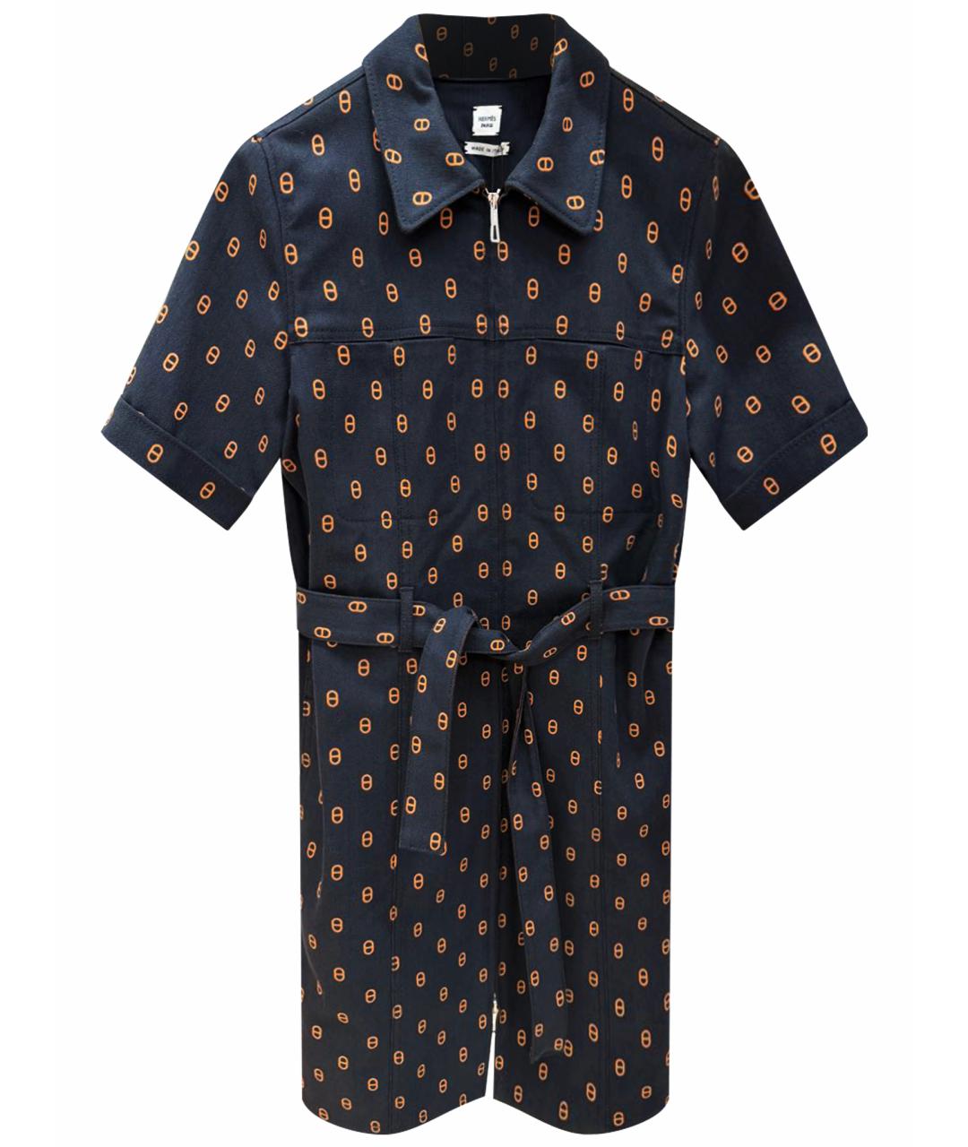 HERMES Черное хлопковое повседневное платье, фото 1