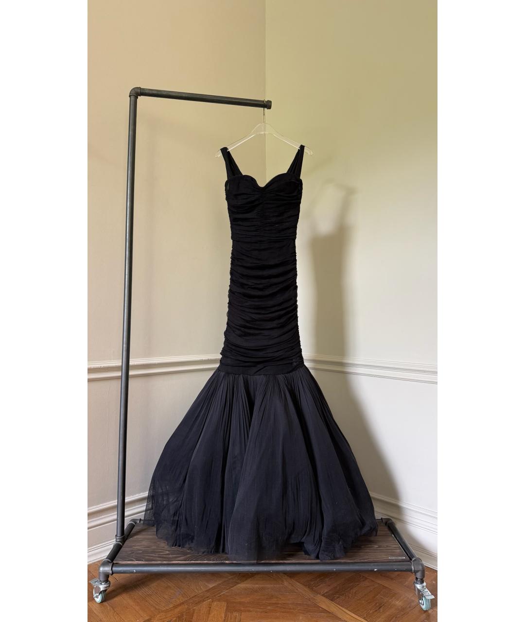 DOLCE&GABBANA Черное шелковое вечернее платье, фото 8