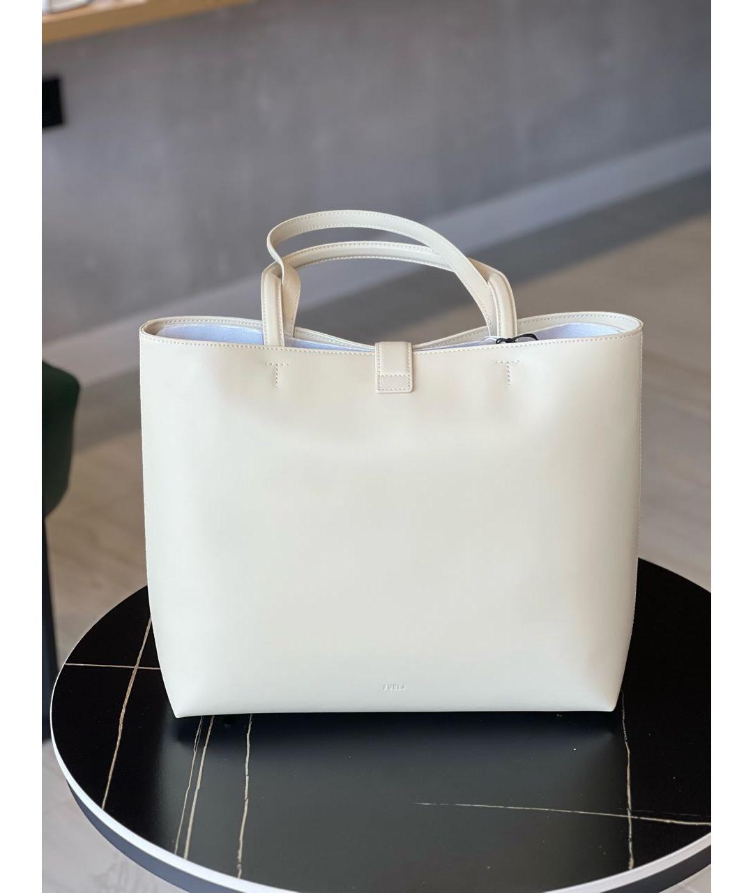 FURLA Бежевая кожаная сумка через плечо, фото 3