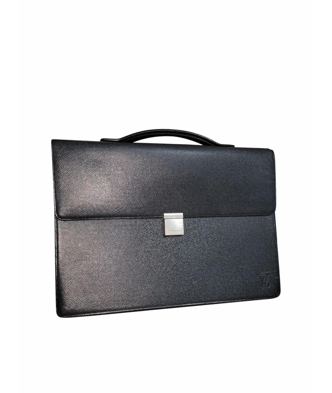 LOUIS VUITTON Черный кожаный портфель, фото 1