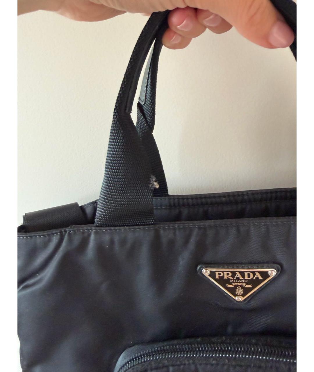 PRADA Черная синтетическая сумка тоут, фото 3