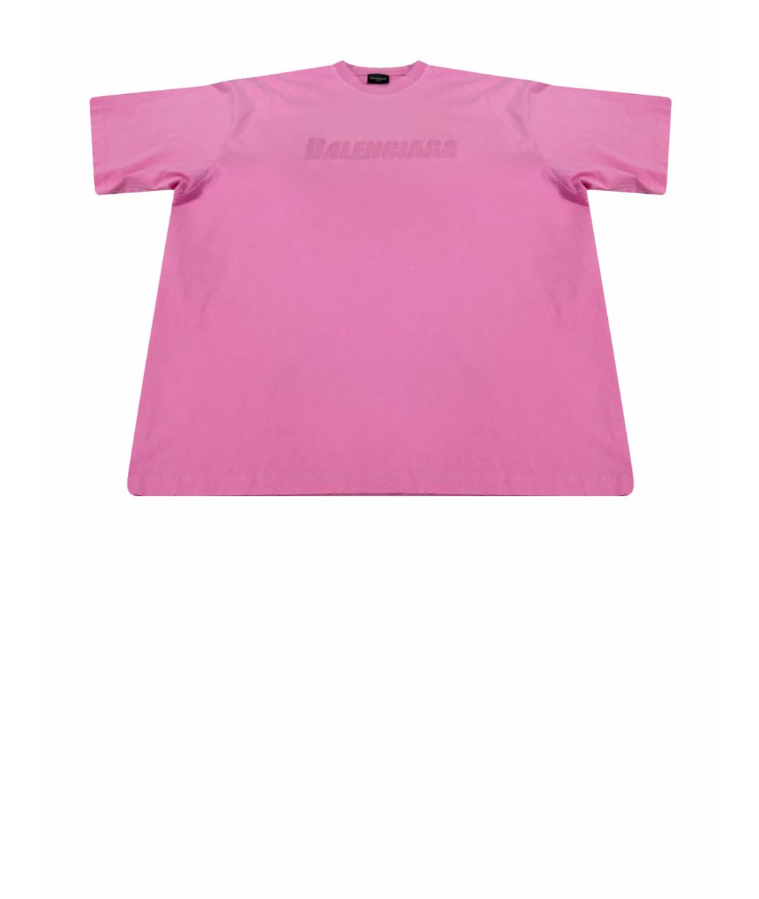 BALENCIAGA Розовая хлопковая футболка, фото 1