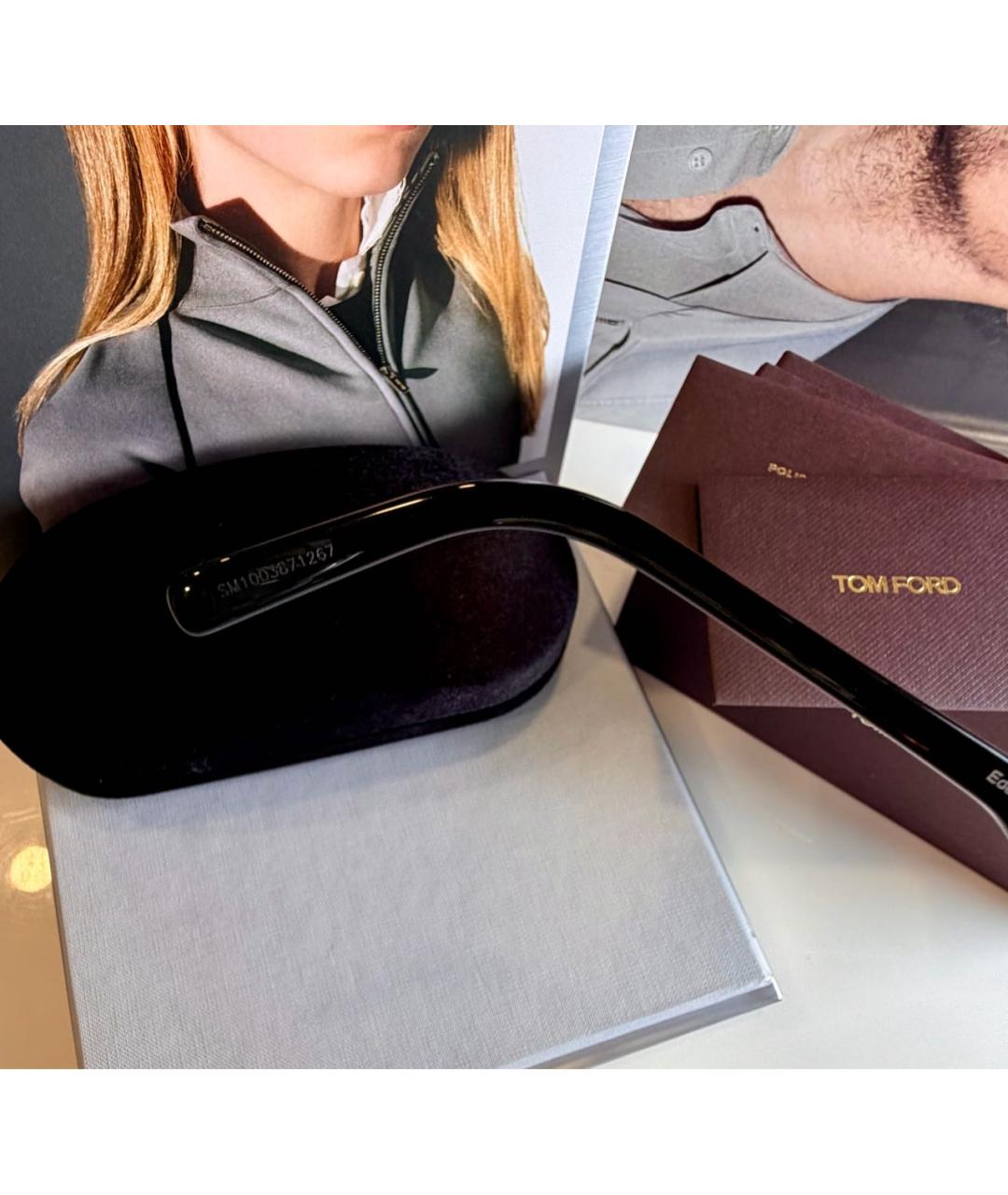 TOM FORD Черные пластиковые солнцезащитные очки, фото 6