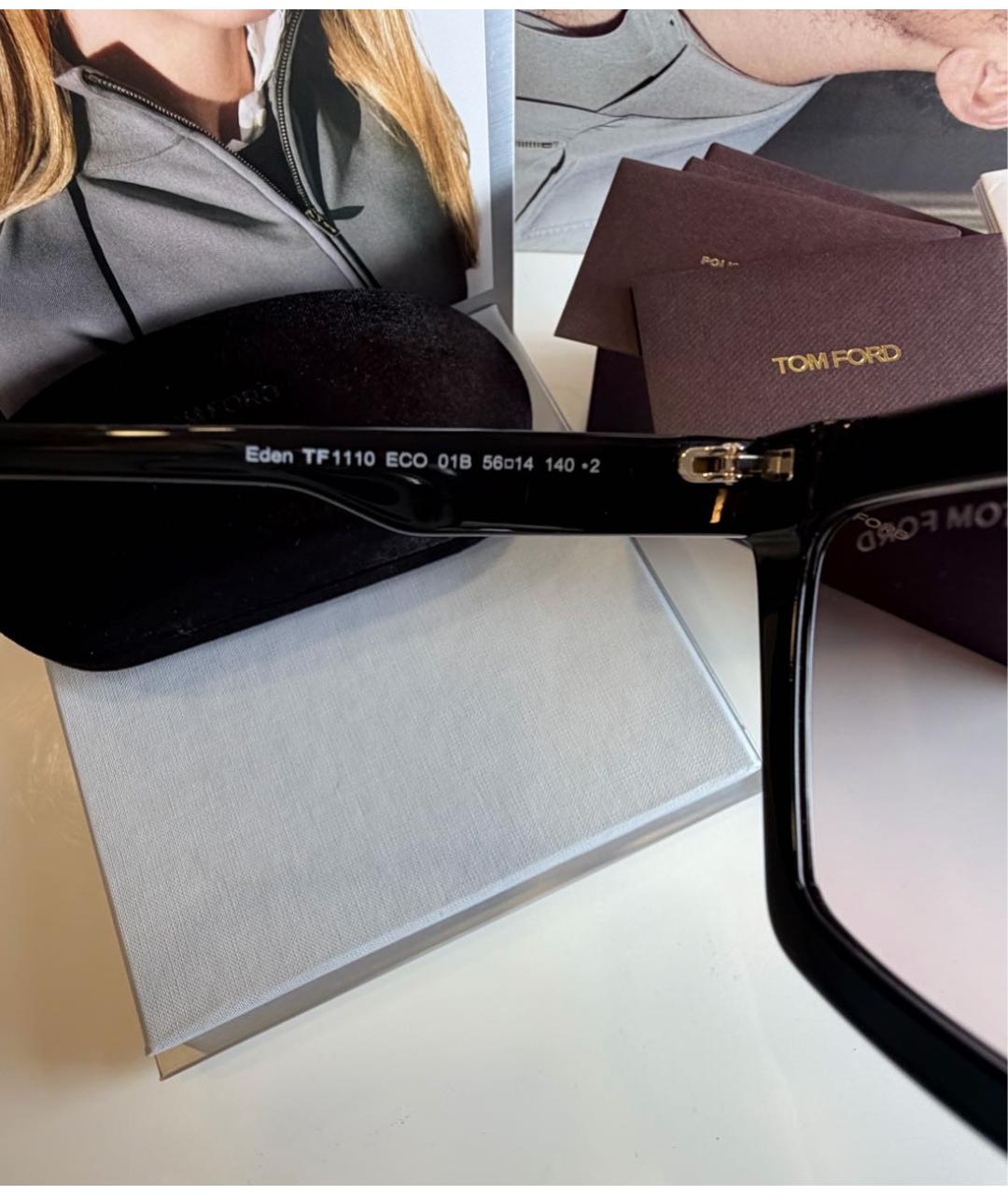 TOM FORD Черные пластиковые солнцезащитные очки, фото 7