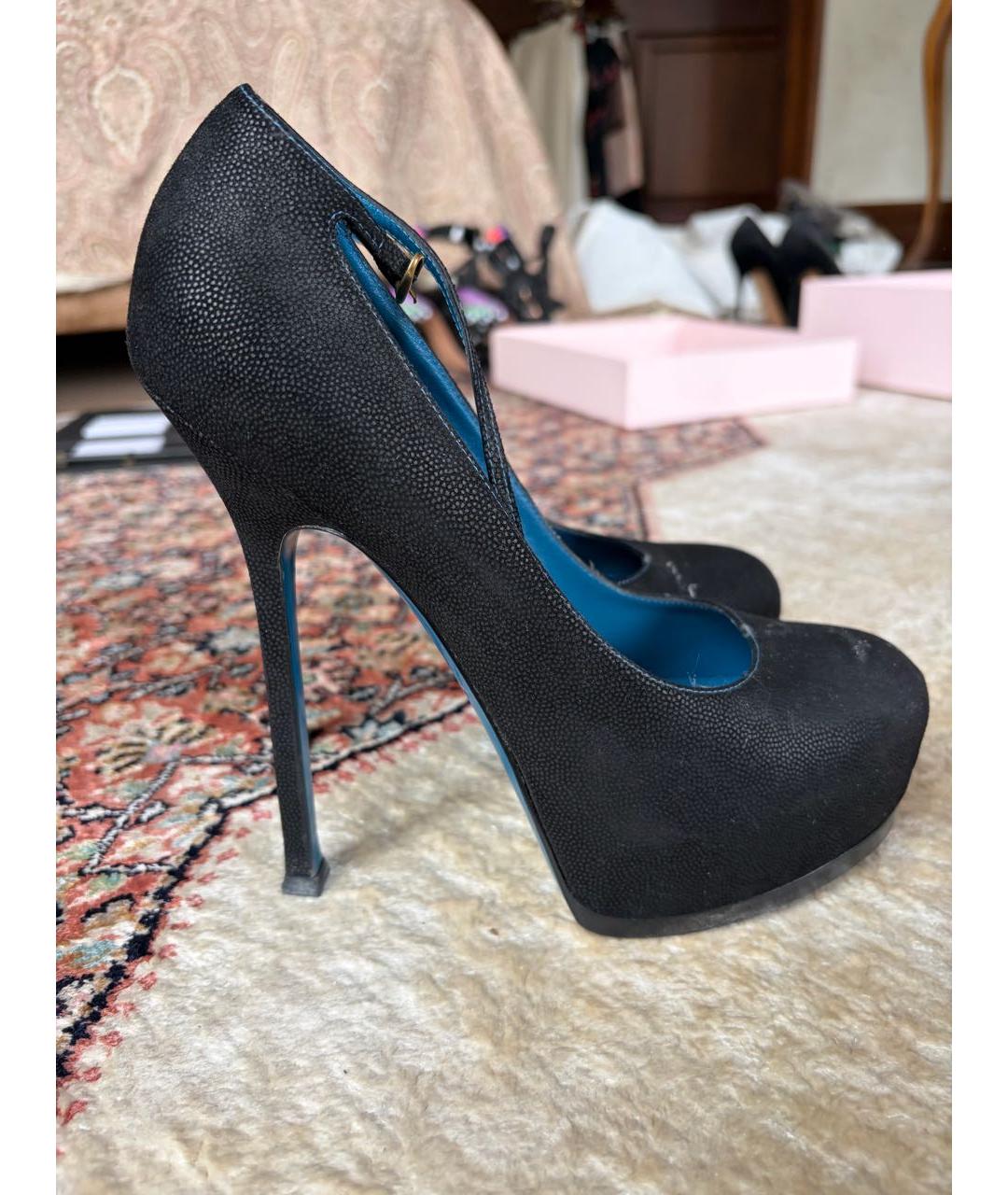 SAINT LAURENT Черные кожаные туфли, фото 6