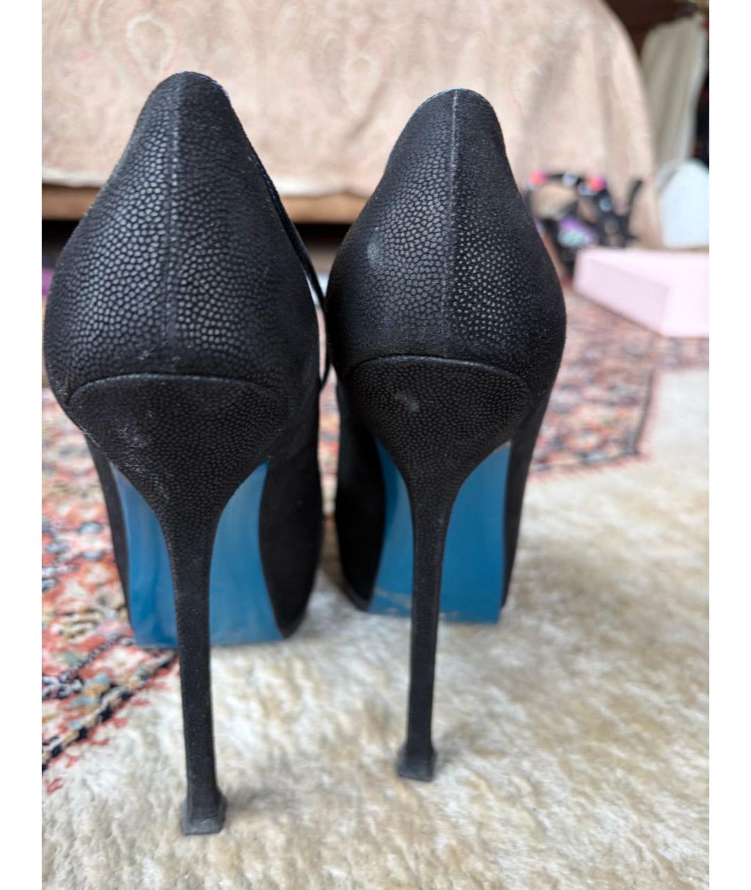 SAINT LAURENT Черные кожаные туфли, фото 4