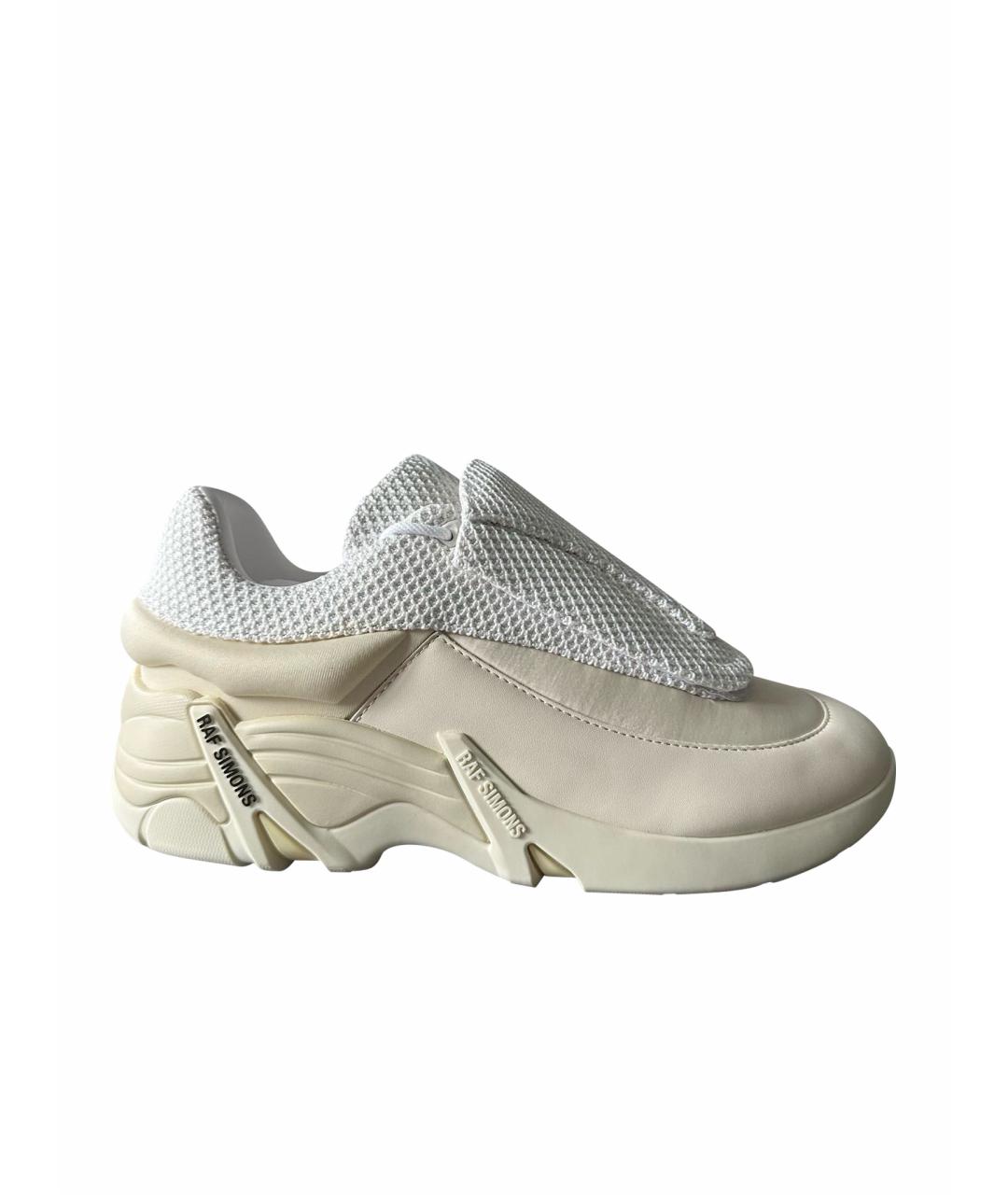 RAF SIMONS Белые кожаные низкие кроссовки / кеды, фото 1