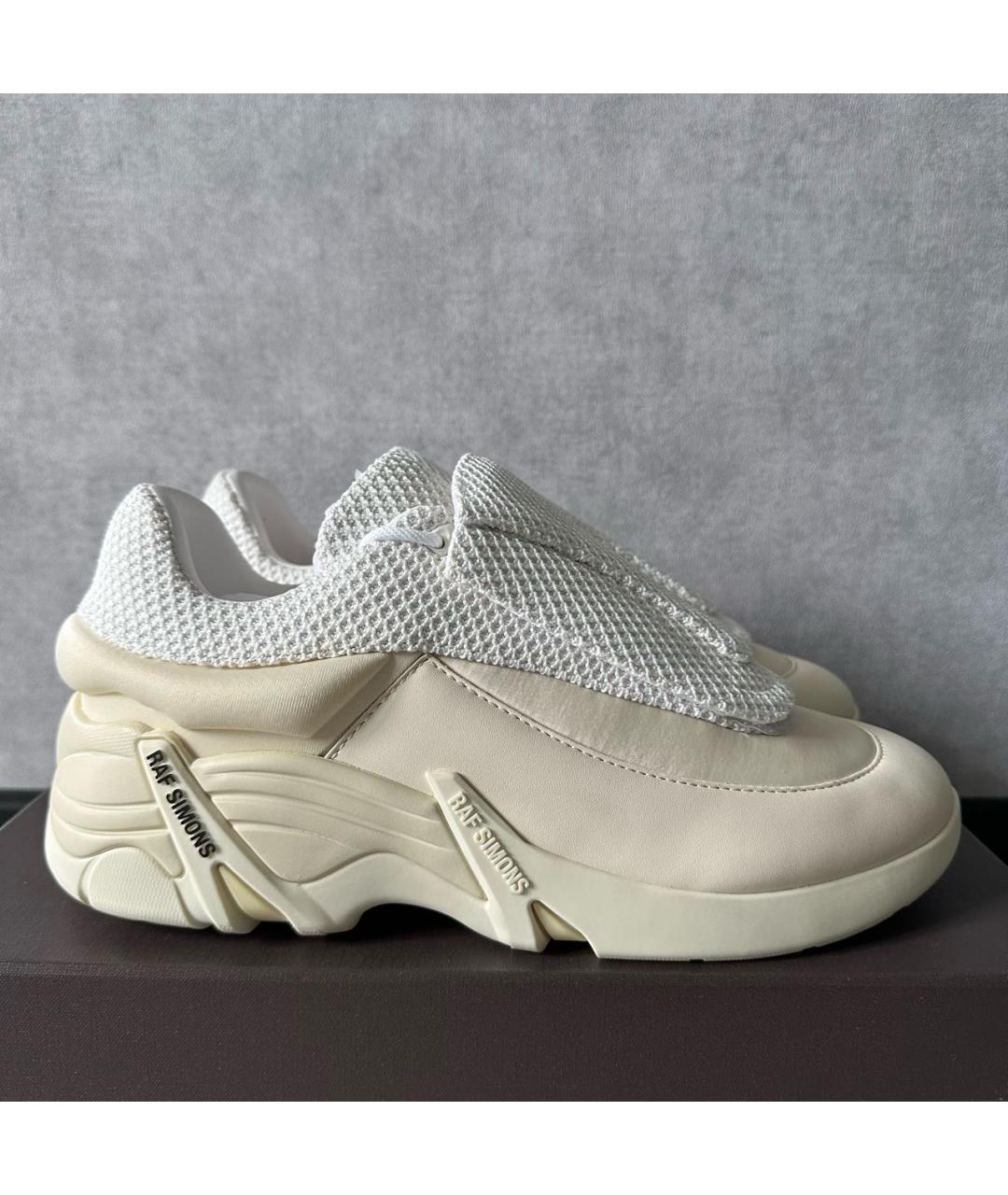 RAF SIMONS Белые кожаные низкие кроссовки / кеды, фото 9