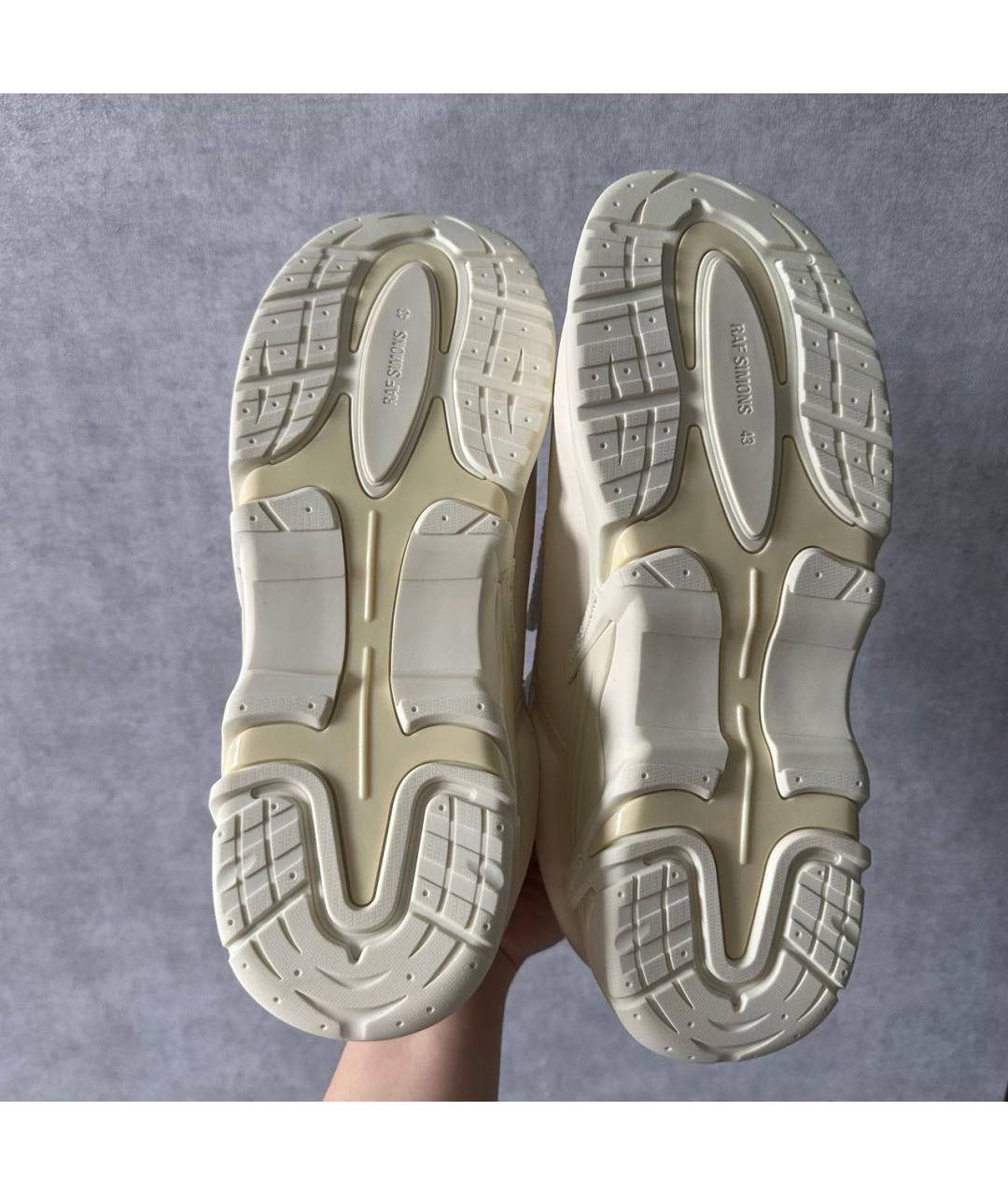 RAF SIMONS Белые кожаные низкие кроссовки / кеды, фото 5