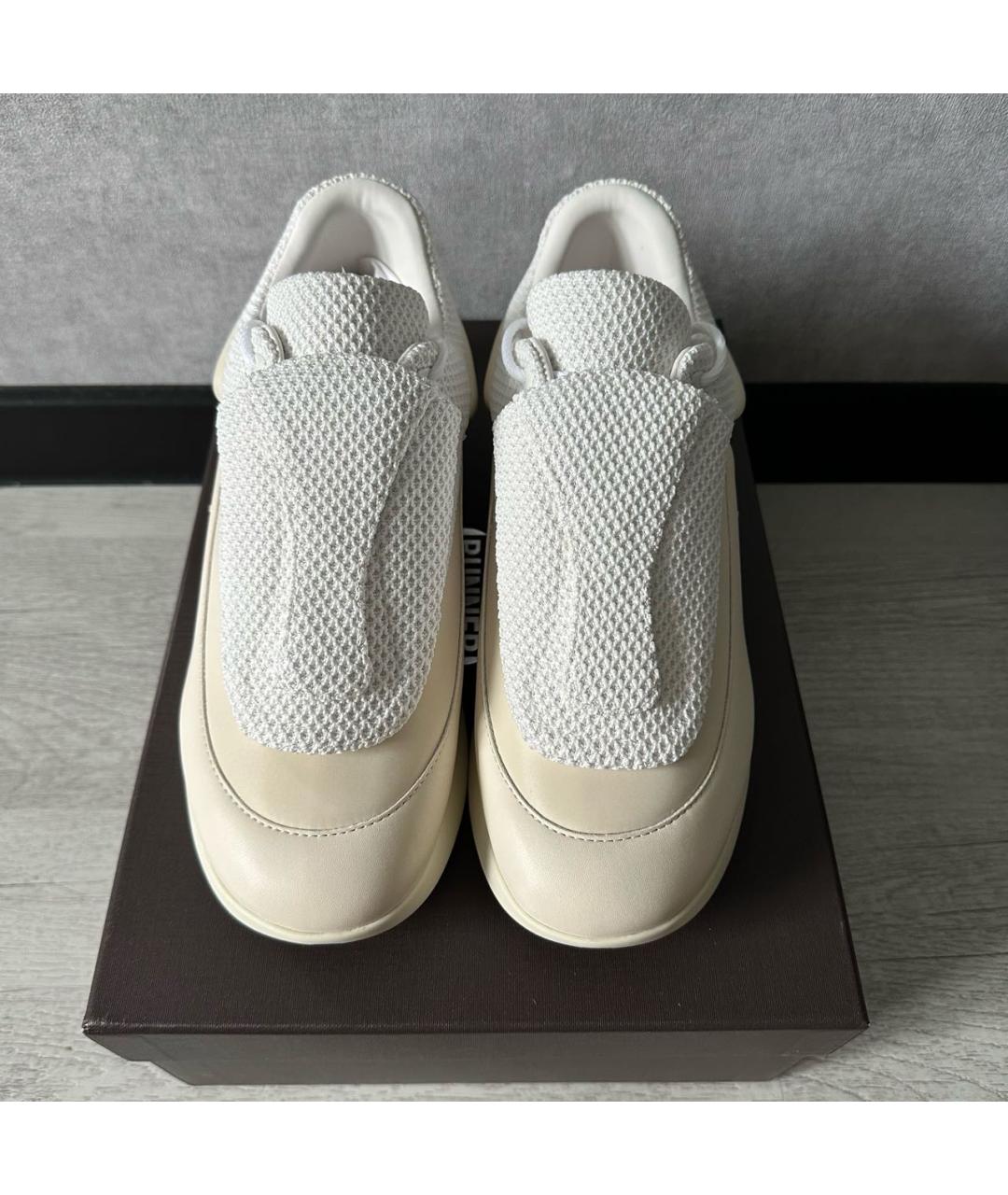 RAF SIMONS Белые кожаные низкие кроссовки / кеды, фото 2