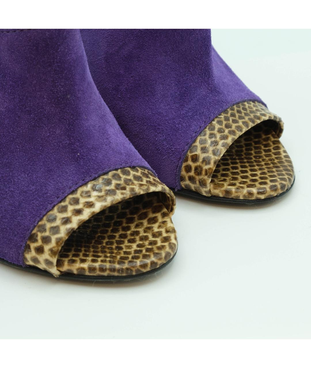 BOTTEGA VENETA Фиолетовые кожаные босоножки, фото 4