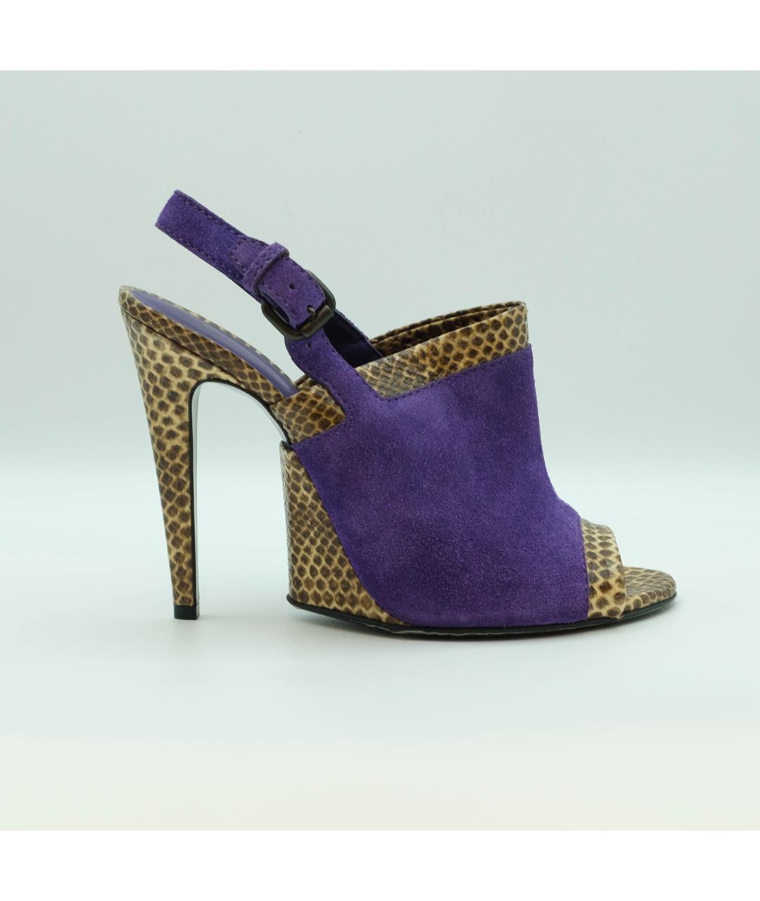 BOTTEGA VENETA Фиолетовые кожаные босоножки, фото 2