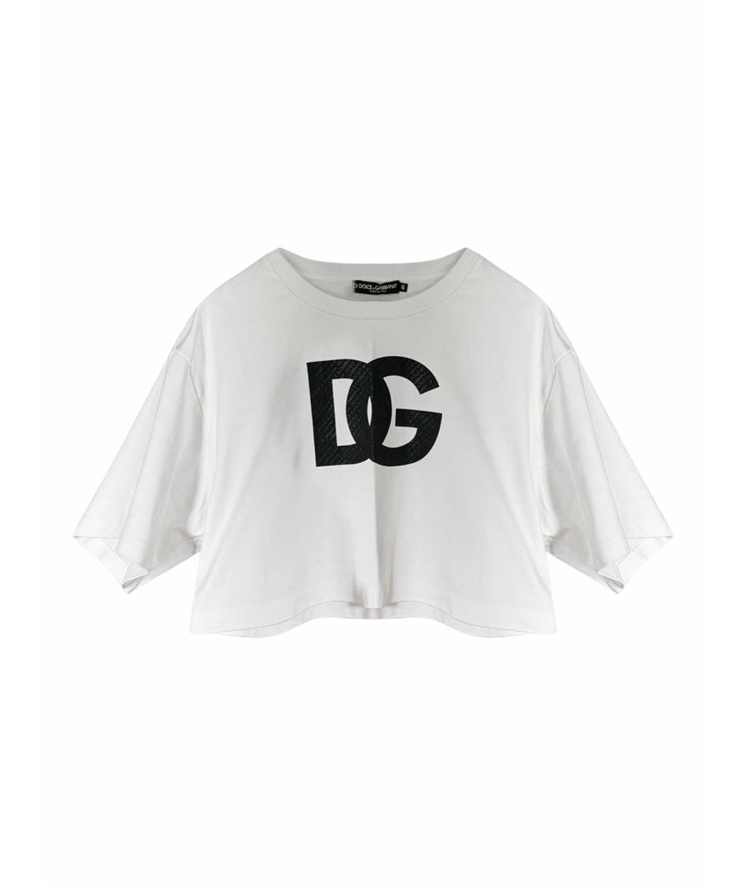 DOLCE&GABBANA Белая хлопковая футболка, фото 1