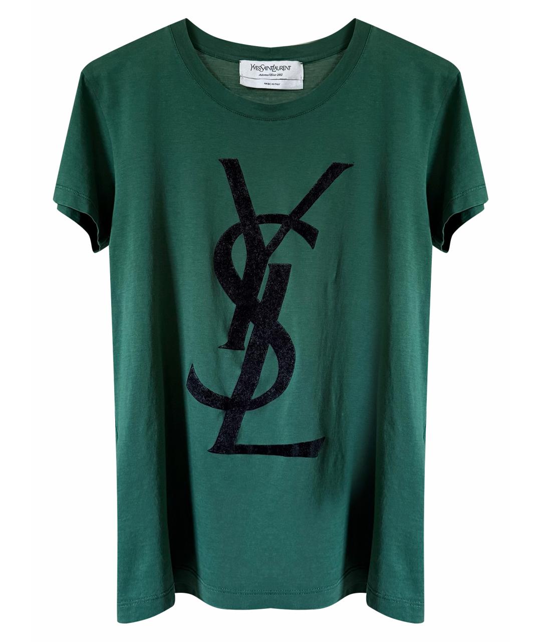 SAINT LAURENT Зеленая футболка, фото 1